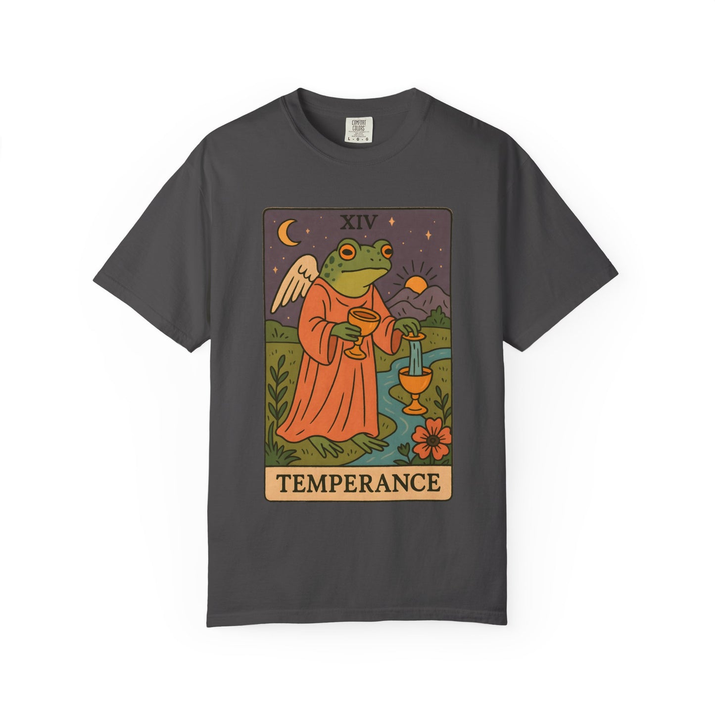 Frog Temperance T-Shirt | Unisex Vintage Style Tee for Nature Lovers, Tarot Fans, Eco-Friendly Gift, Bohemian Apparel, Casual Wear