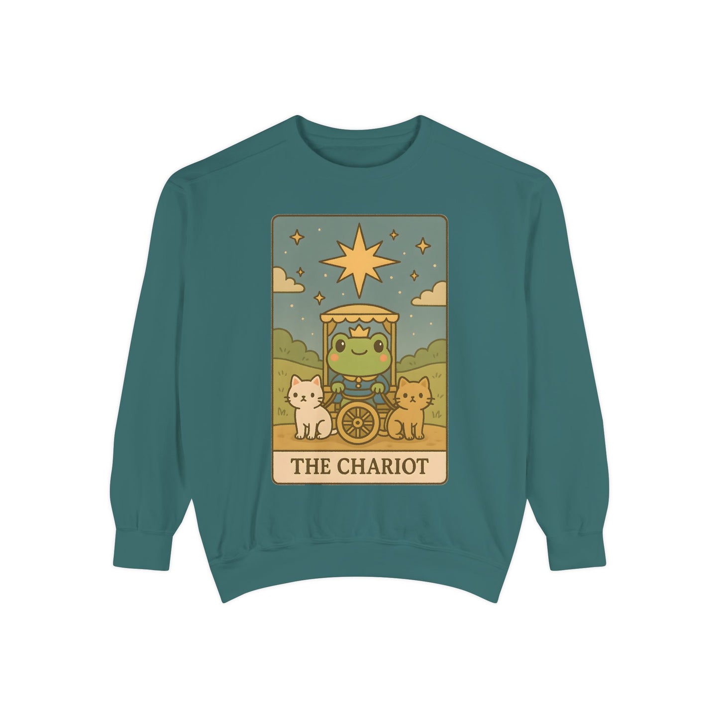 Cozy Tarotoads "The Chariot" Unisex Sweatshirt | Astrology Apparel, Perfect for Halloween, Gift for Friends Family, Great For Frog and Tarot Lovers, Great For Cold Weather