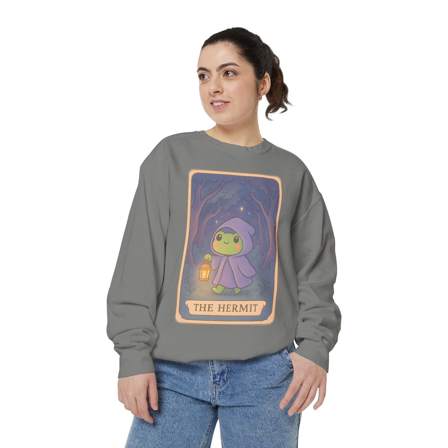 Cozy Tarotoads "The Hermit" Unisex Sweatshirt | Gift for Tarot Lovers, Astrology Apparel, Casual Everyday Wear