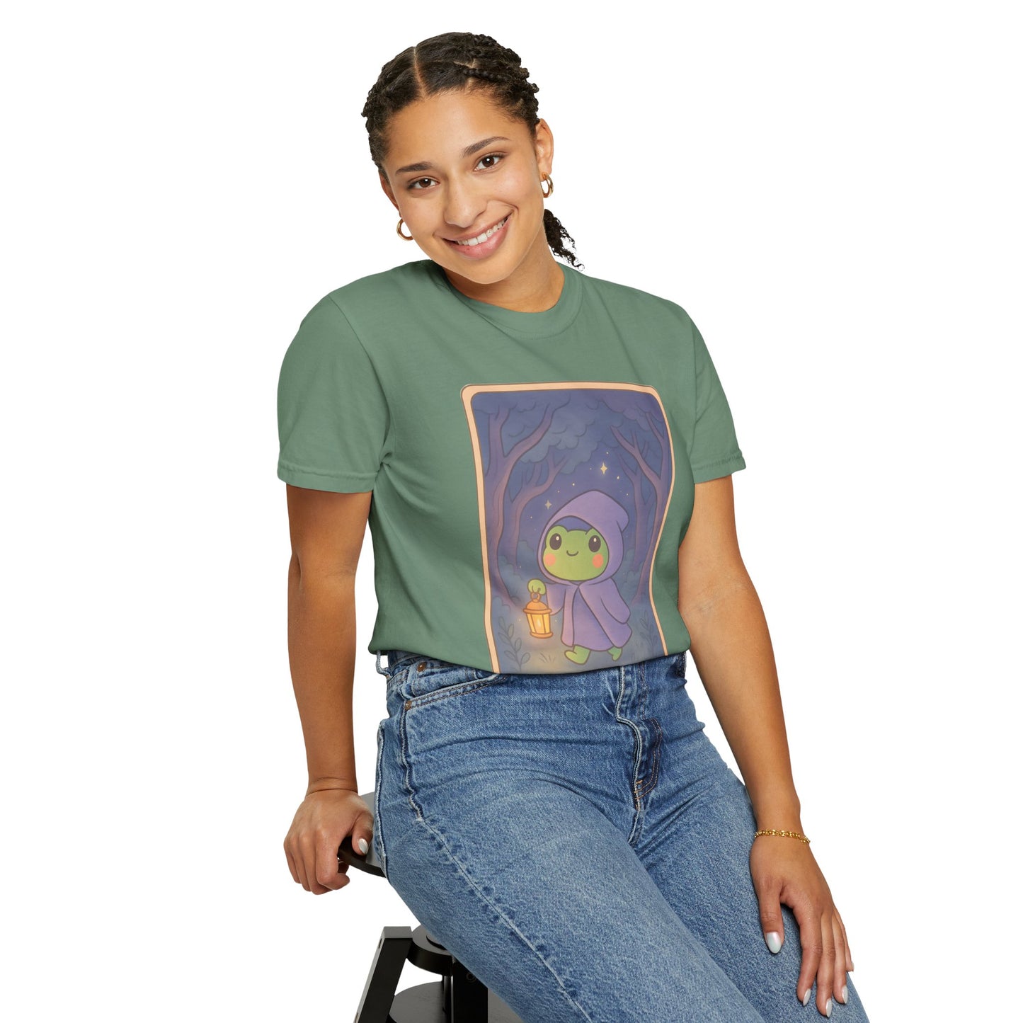 Cute Tarotoads "The Hermit" Unisex T-Shirt | Great for Halloween, Warm And Cozy, Great Gift Idea, Astrology Apparel, Unique Tarot Graphic T-Shirt, Good For Cold Weather