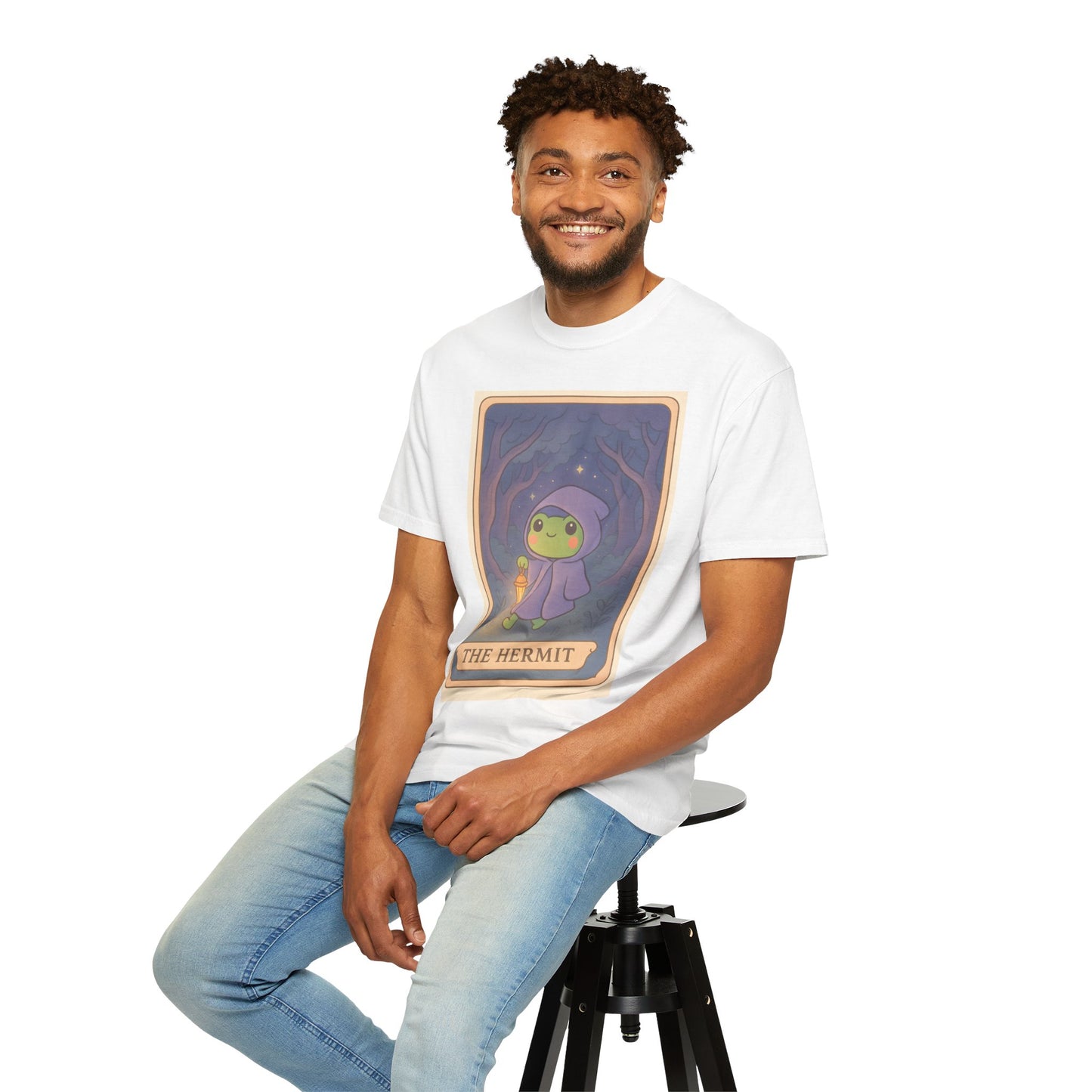Unisex Garment-Dyed T-Shirt | Adorable Graphic T-shirt | Tarotoads! - “The Hermit"