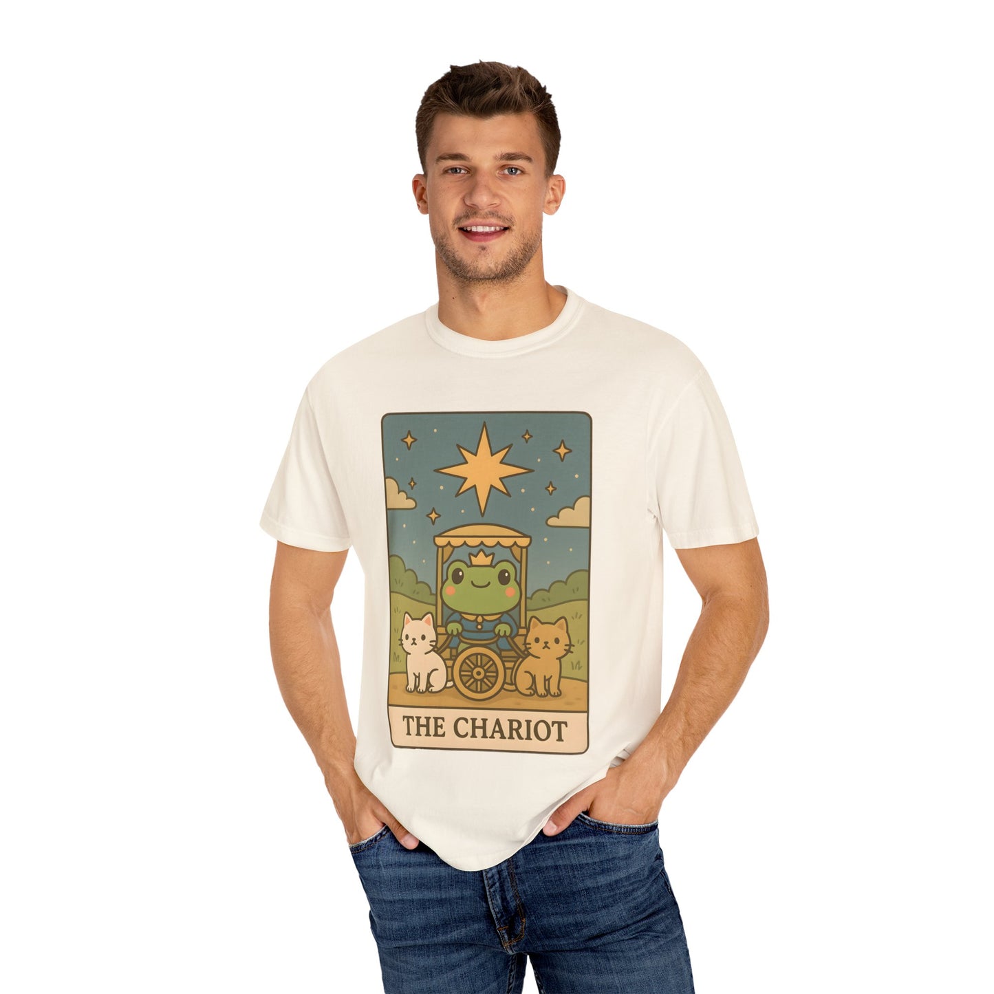 Cute Tarotoads "The Chariot" Unisex T-Shirt | Great for Halloween, Warm And Cozy, Great Gift Idea, Astrology Apparel, Unique Tarot Graphic T-Shirt, Good For Cold Weather