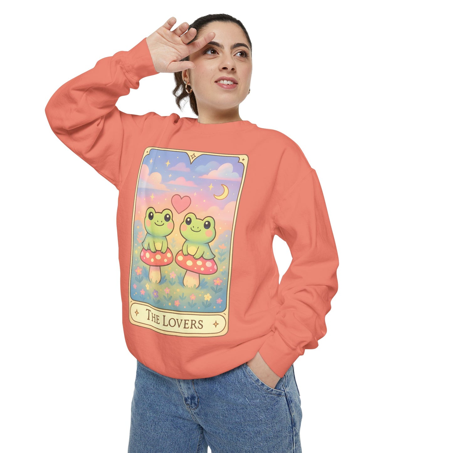 Cozy Tarotoads "The Lovers" Unisex Sweatshirt | Astrology Apparel, Perfect for Halloween, Gift for Friends Family, Great For Frog and Tarot Lovers, Great For Cold Weather