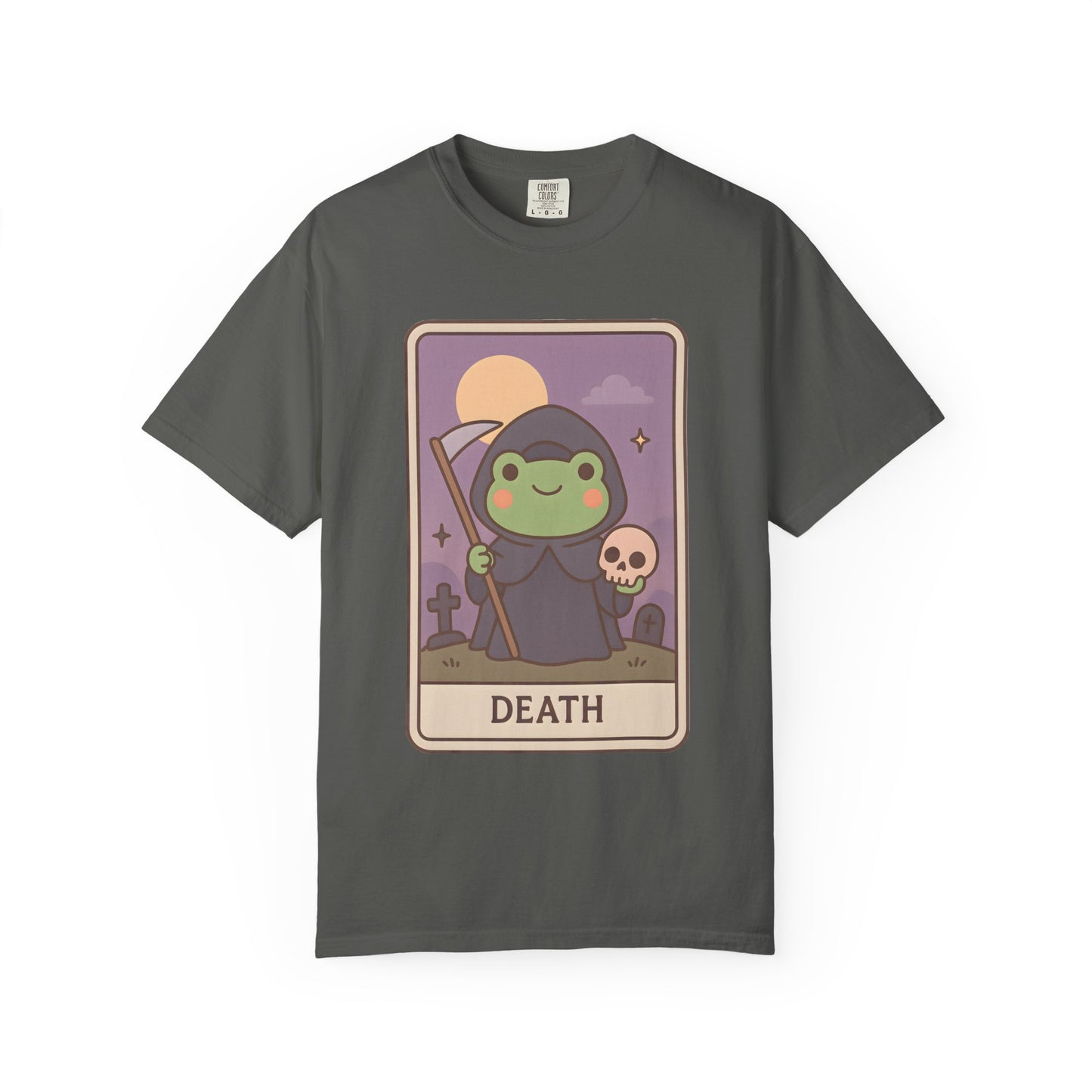 Cute Tarotoads "Death" Unisex T-Shirt | Great for Halloween, Warm And Cozy, Great Gift Idea, Astrology Apparel, Unique Tarot Graphic T-Shirt, Good For Cold Weather
