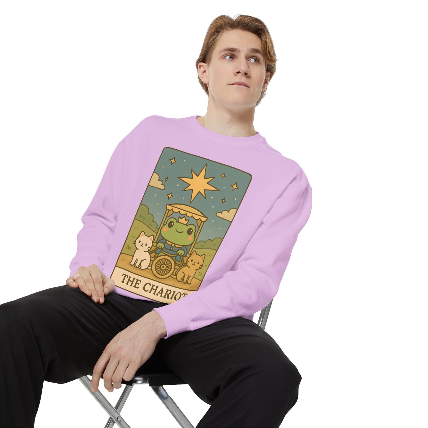 Cozy Tarotoads "The Chariot" Unisex Sweatshirt | Astrology Apparel, Perfect for Halloween, Gift for Friends Family, Great For Frog and Tarot Lovers, Great For Cold Weather