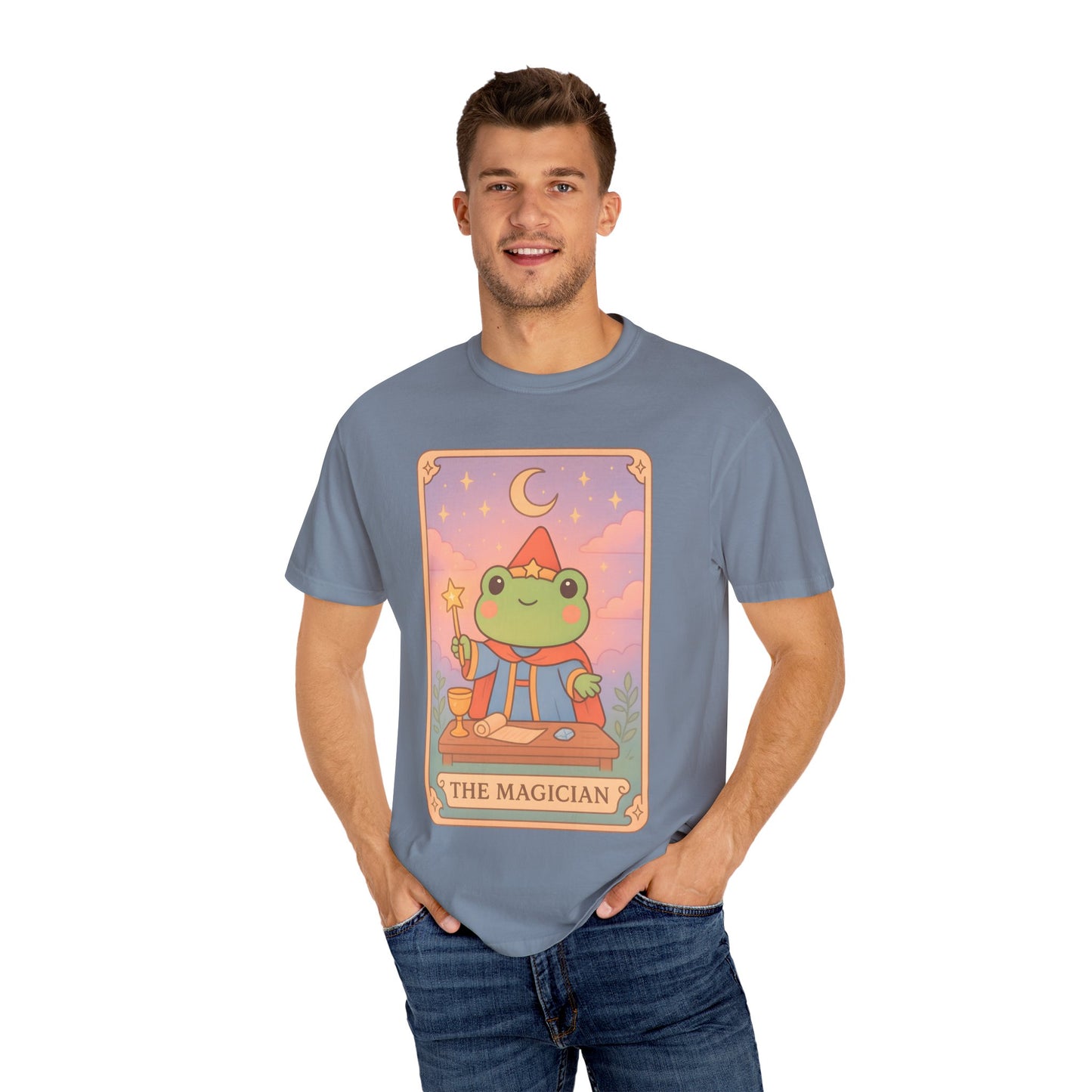 Unisex Garment-Dyed T-Shirt | Adorable Graphic T-shirt | Tarotoads! - “The Magician"