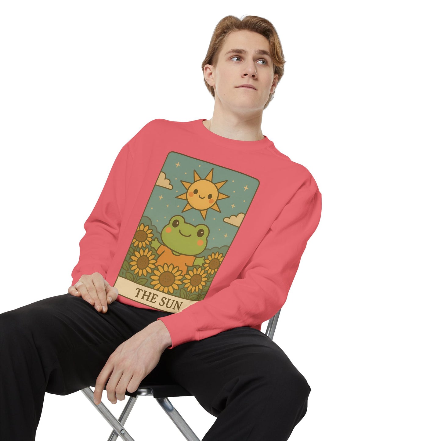Cozy Tarotoads! "The Sun" Unisex Sweatshirt | Happy Frog Sun Sweatshirt, Unisex Pullover, Cozy Gift, Nature Lovers Apparel, Warm Fashion, Thoughtful Present