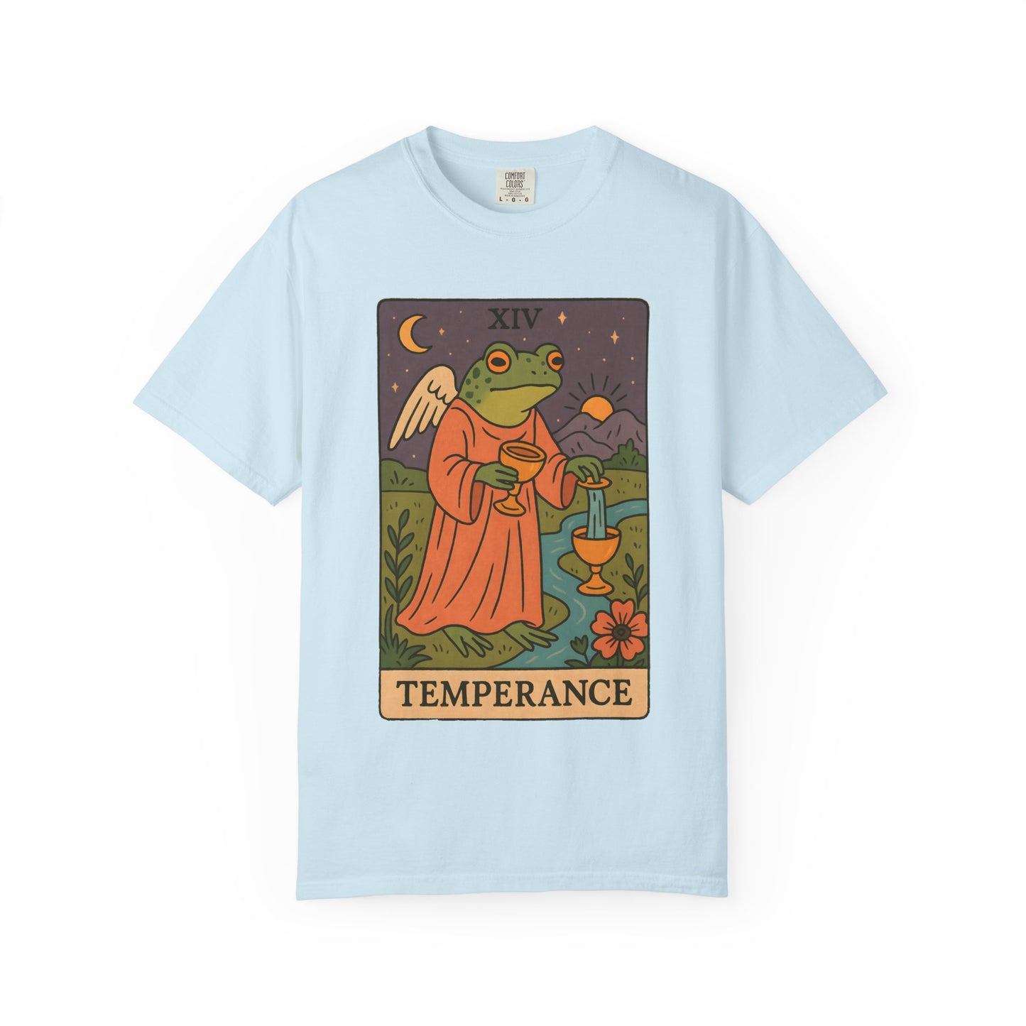 Frog Temperance T-Shirt | Unisex Vintage Style Tee for Nature Lovers, Tarot Fans, Eco-Friendly Gift, Bohemian Apparel, Casual Wear