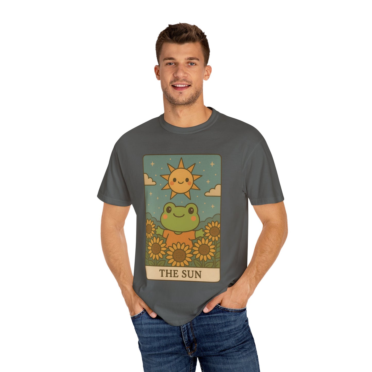 Cute Tarotoads "The Sun" Unisex T-Shirt | Great for Halloween, Warm And Cozy, Great Gift Idea, Astrology Apparel, Unique Tarot Graphic T-Shirt, Good For Cold Weather