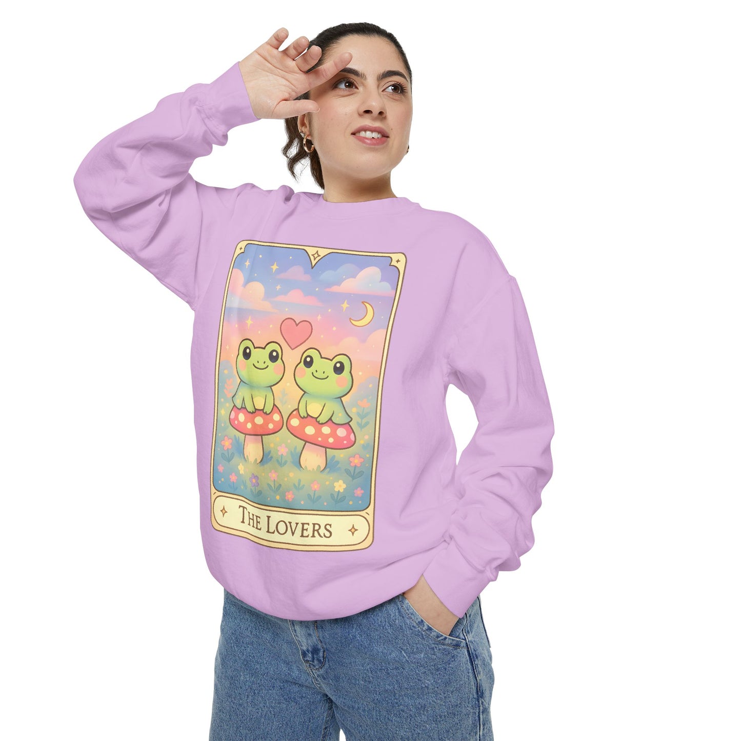 Cozy Tarotoads "The Lovers" Unisex Sweatshirt | Astrology Apparel, Perfect for Halloween, Gift for Friends Family, Great For Frog and Tarot Lovers, Great For Cold Weather