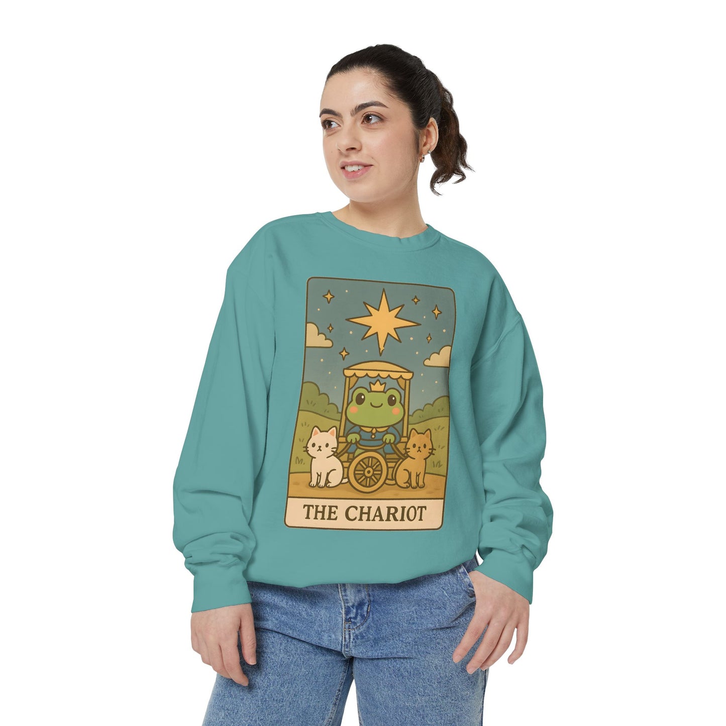 Cozy Tarotoads "The Chariot" Unisex Sweatshirt | Astrology Apparel, Perfect for Halloween, Gift for Friends Family, Great For Frog and Tarot Lovers, Great For Cold Weather