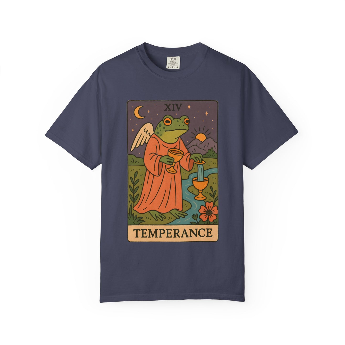 Frog Temperance T-Shirt | Unisex Vintage Style Tee for Nature Lovers, Tarot Fans, Eco-Friendly Gift, Bohemian Apparel, Casual Wear
