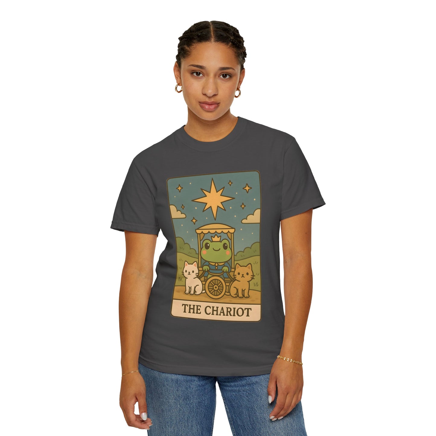 Cute Tarotoads "The Chariot" Unisex T-Shirt | Great for Halloween, Warm And Cozy, Great Gift Idea, Astrology Apparel, Unique Tarot Graphic T-Shirt, Good For Cold Weather