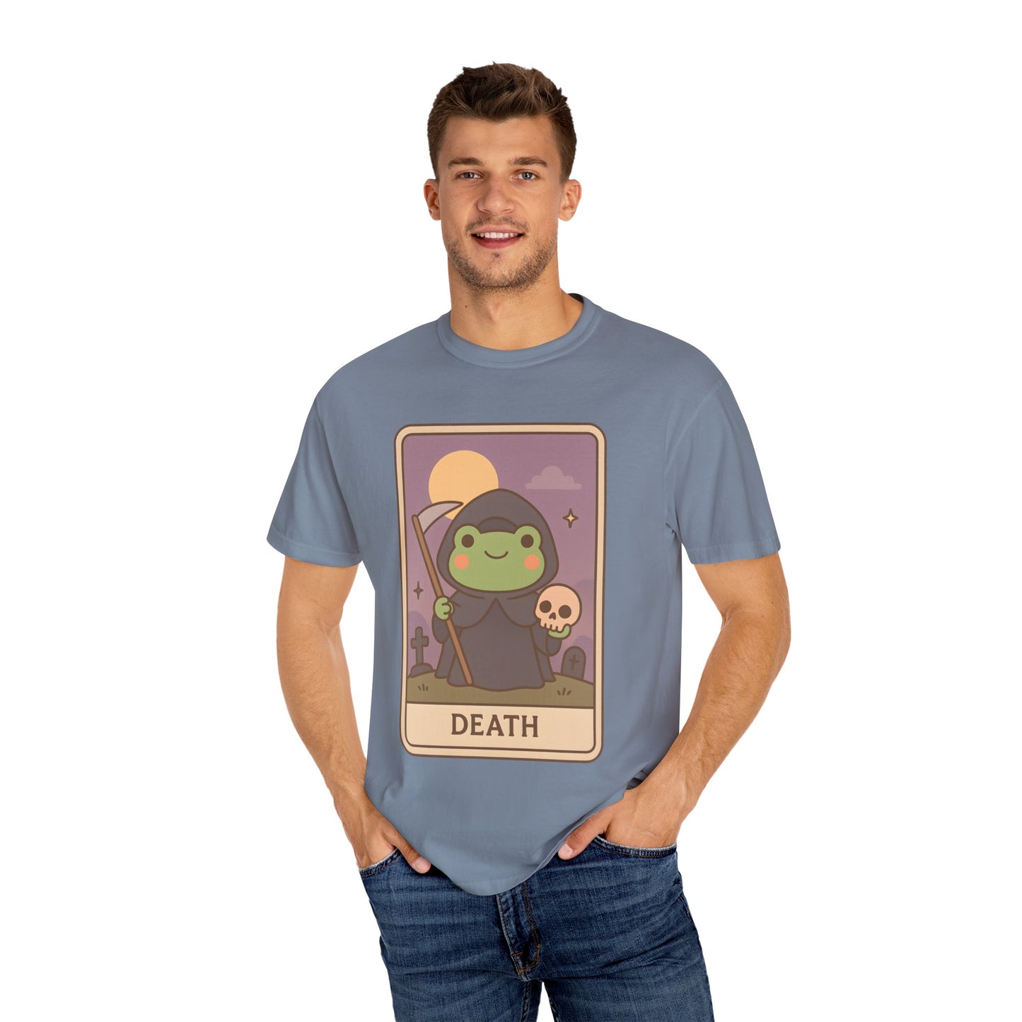 Unisex Garment-Dyed T-Shirt | Adorable Graphic T-shirt | Tarotoads! - “Death"