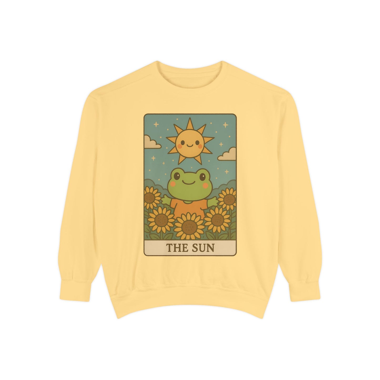 Cozy Tarotoads! "The Sun" Unisex Sweatshirt | Happy Frog Sun Sweatshirt, Unisex Pullover, Cozy Gift, Nature Lovers Apparel, Warm Fashion, Thoughtful Present
