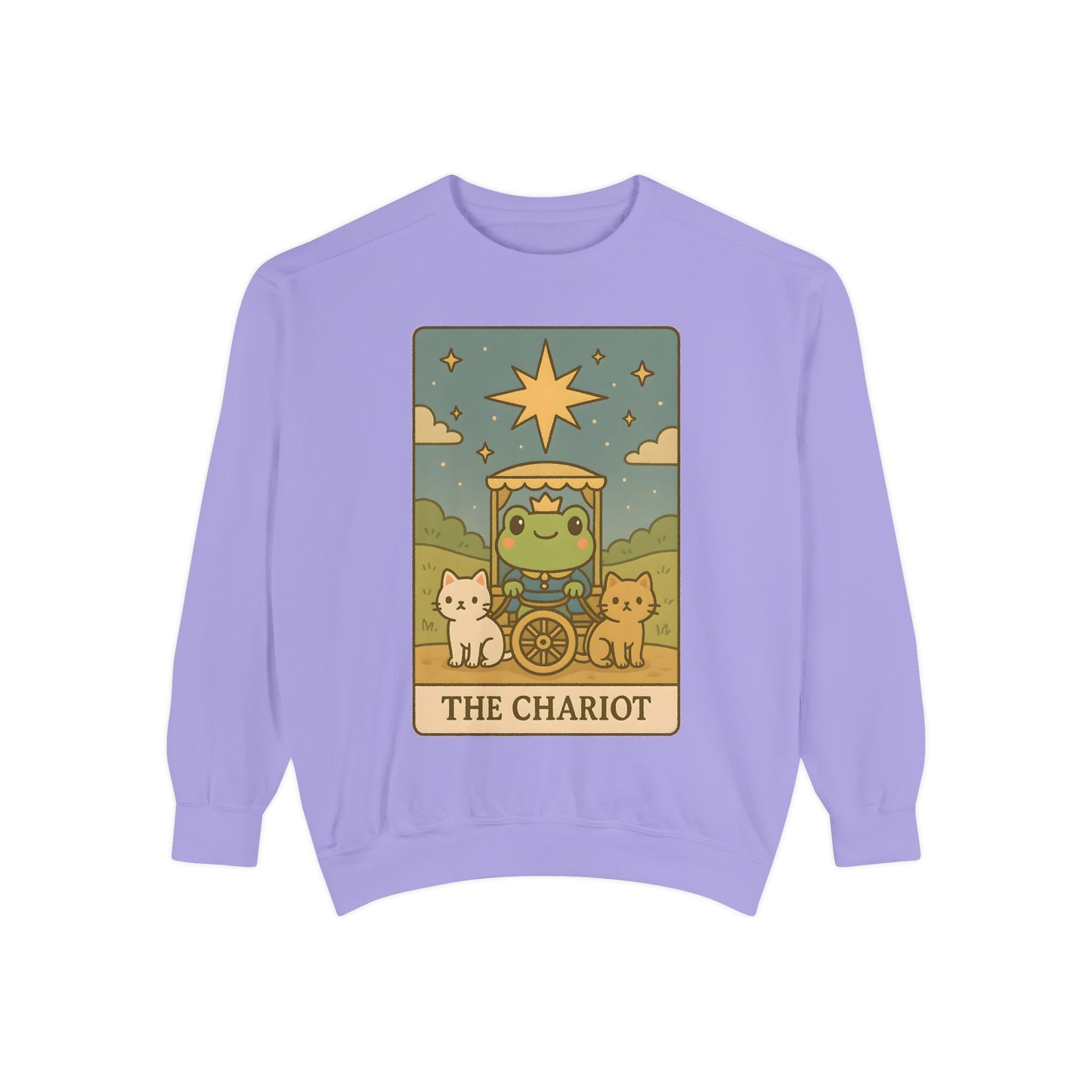 Cozy Tarotoads "The Chariot" Unisex Sweatshirt | Astrology Apparel, Perfect for Halloween, Gift for Friends Family, Great For Frog and Tarot Lovers, Great For Cold Weather