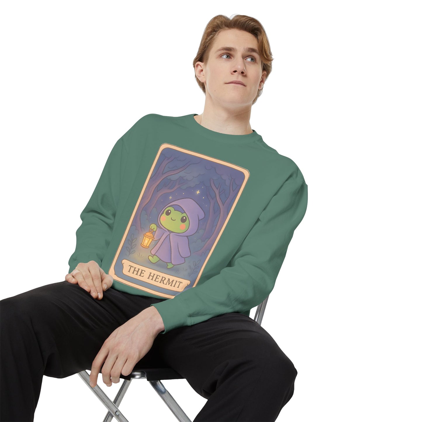 Cozy Tarotoads "The Hermit" Unisex Sweatshirt | Gift for Tarot Lovers, Astrology Apparel, Casual Everyday Wear