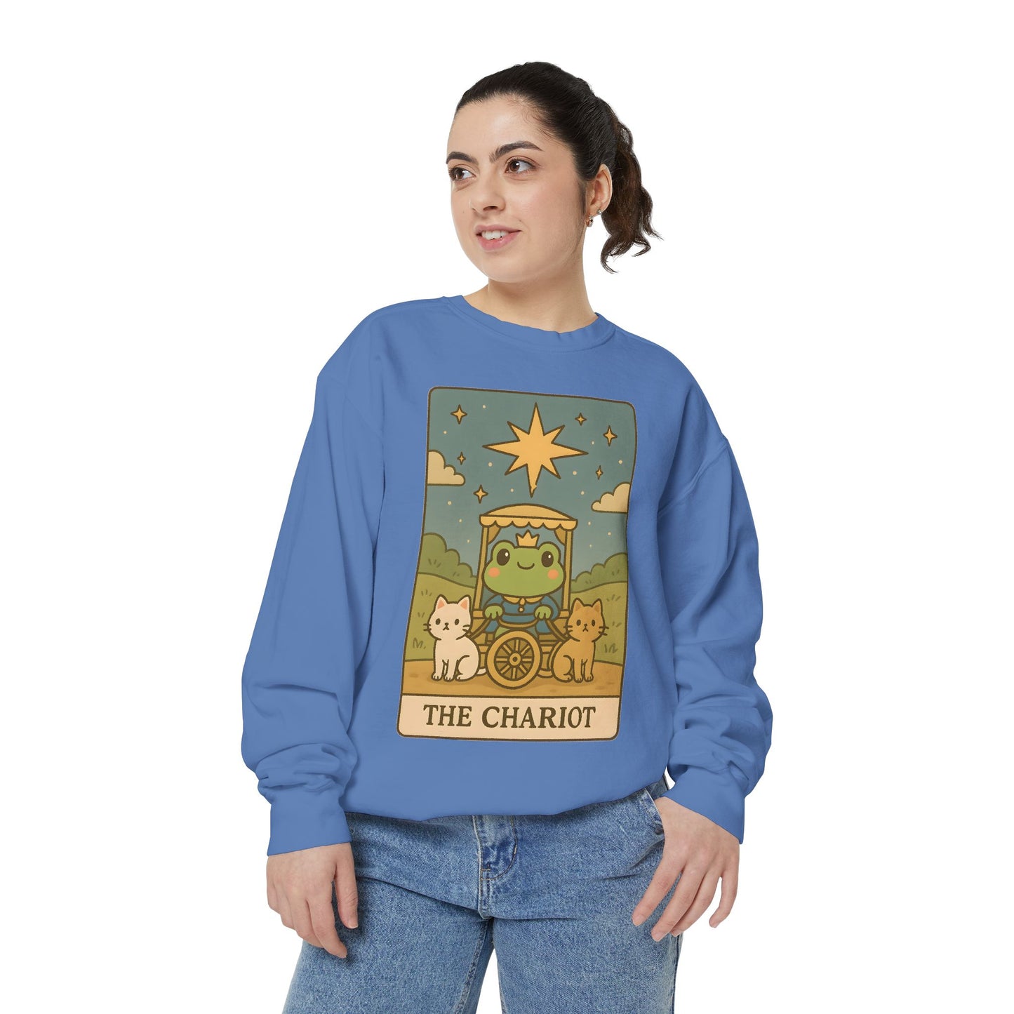 Cozy Tarotoads "The Chariot" Unisex Sweatshirt | Astrology Apparel, Perfect for Halloween, Gift for Friends Family, Great For Frog and Tarot Lovers, Great For Cold Weather
