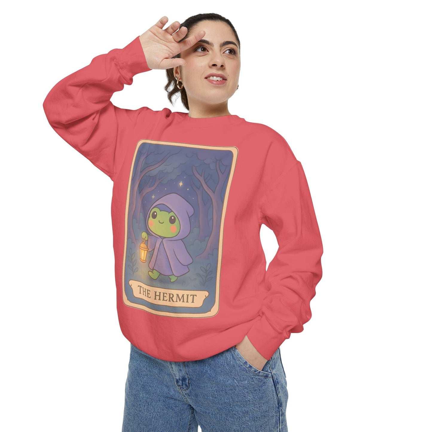 Cozy Tarotoads "The Hermit" Unisex Sweatshirt | Gift for Tarot Lovers, Astrology Apparel, Casual Everyday Wear