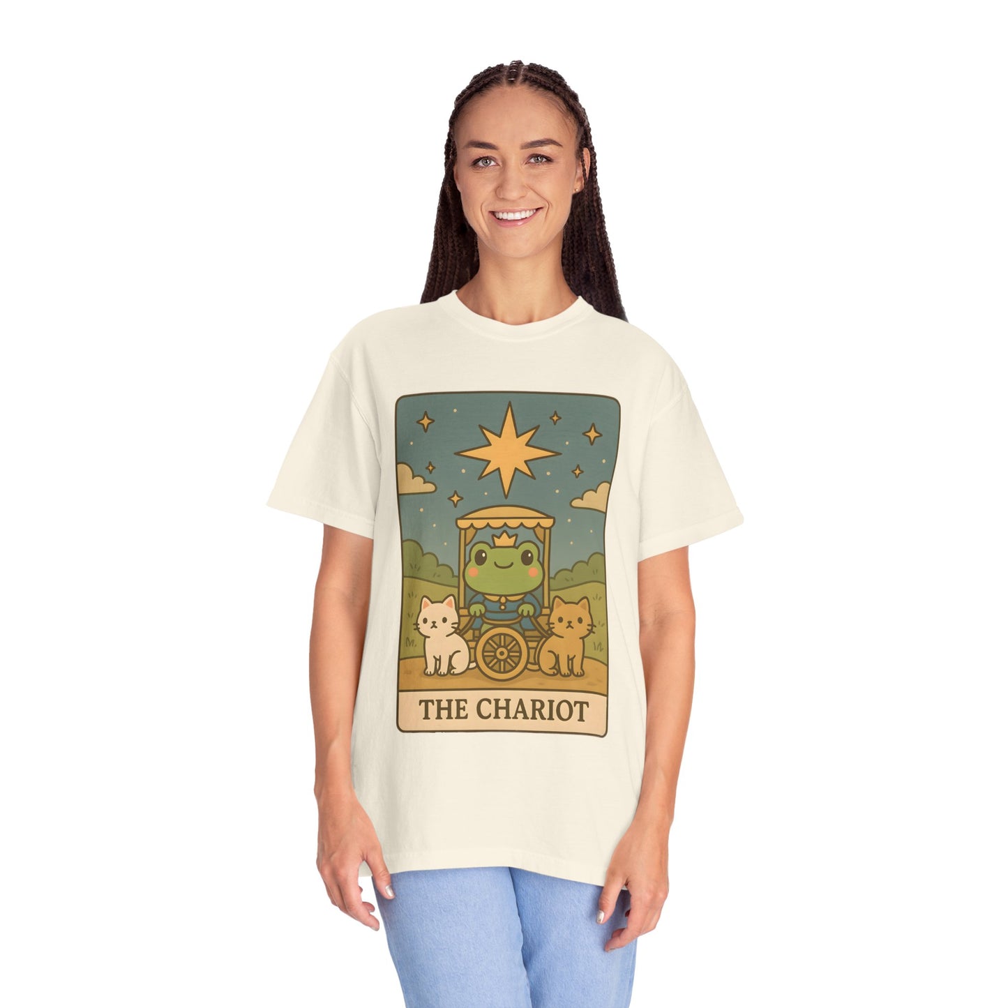 Cute Tarotoads "The Chariot" Unisex T-Shirt | Great for Halloween, Warm And Cozy, Great Gift Idea, Astrology Apparel, Unique Tarot Graphic T-Shirt, Good For Cold Weather