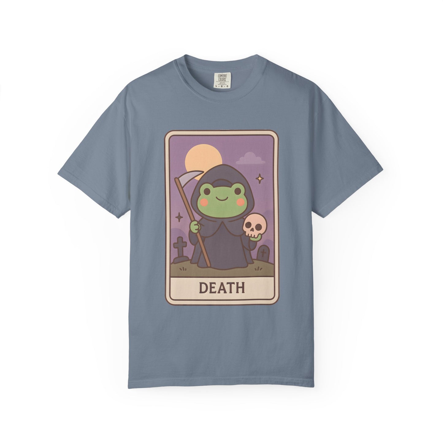 Cute Tarotoads "Death" Unisex T-Shirt | Great for Halloween, Warm And Cozy, Great Gift Idea, Astrology Apparel, Unique Tarot Graphic T-Shirt, Good For Cold Weather