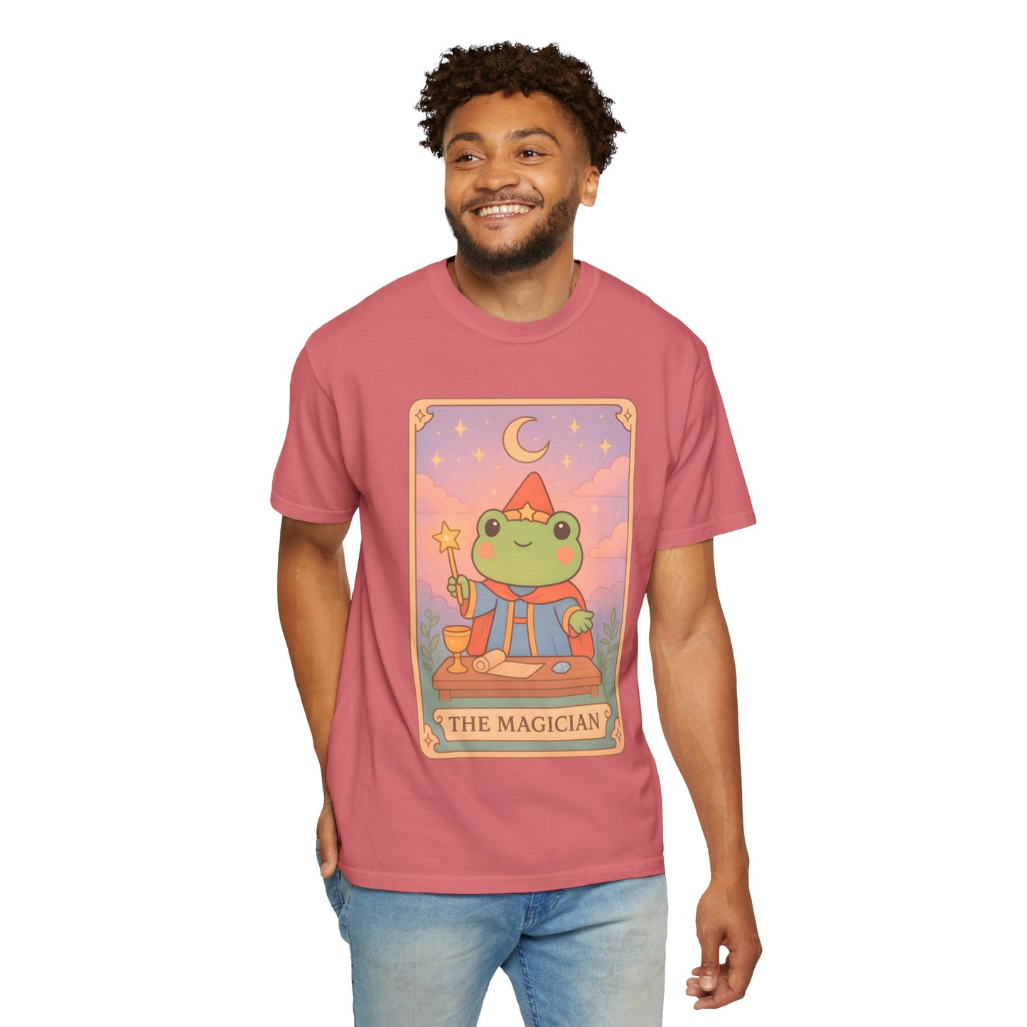 Unisex Garment-Dyed T-Shirt | Adorable Graphic T-shirt | Tarotoads! - “The Magician"