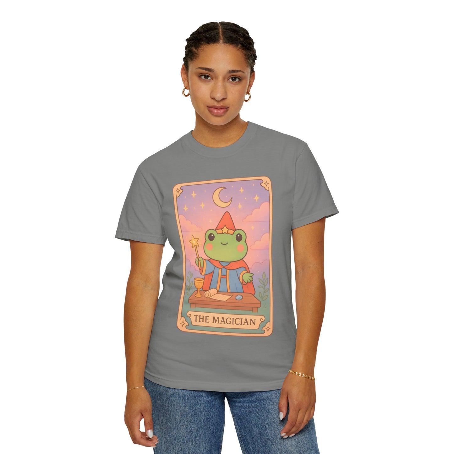 Unisex Garment-Dyed T-Shirt | Adorable Graphic T-shirt | Tarotoads! - “The Magician"