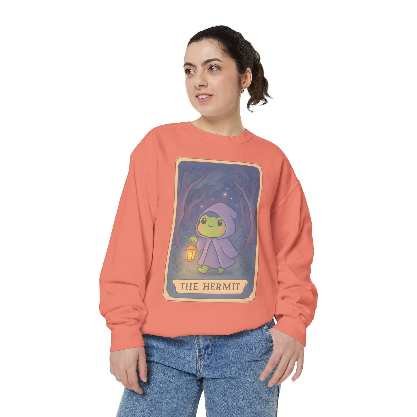 Cozy Tarotoads "The Hermit" Unisex Sweatshirt | Gift for Tarot Lovers, Astrology Apparel, Casual Everyday Wear