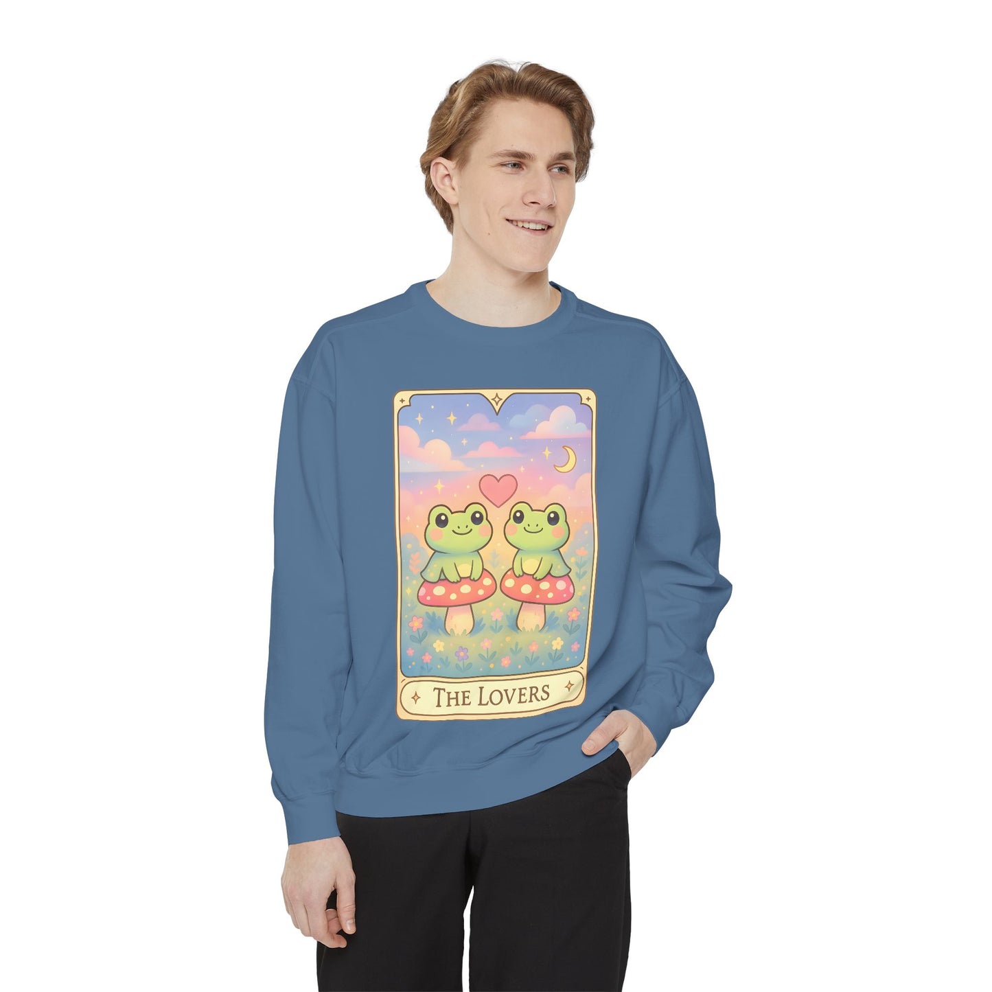 Cozy Tarotoads "The Lovers" Unisex Sweatshirt | Astrology Apparel, Perfect for Halloween, Gift for Friends Family, Great For Frog and Tarot Lovers, Great For Cold Weather