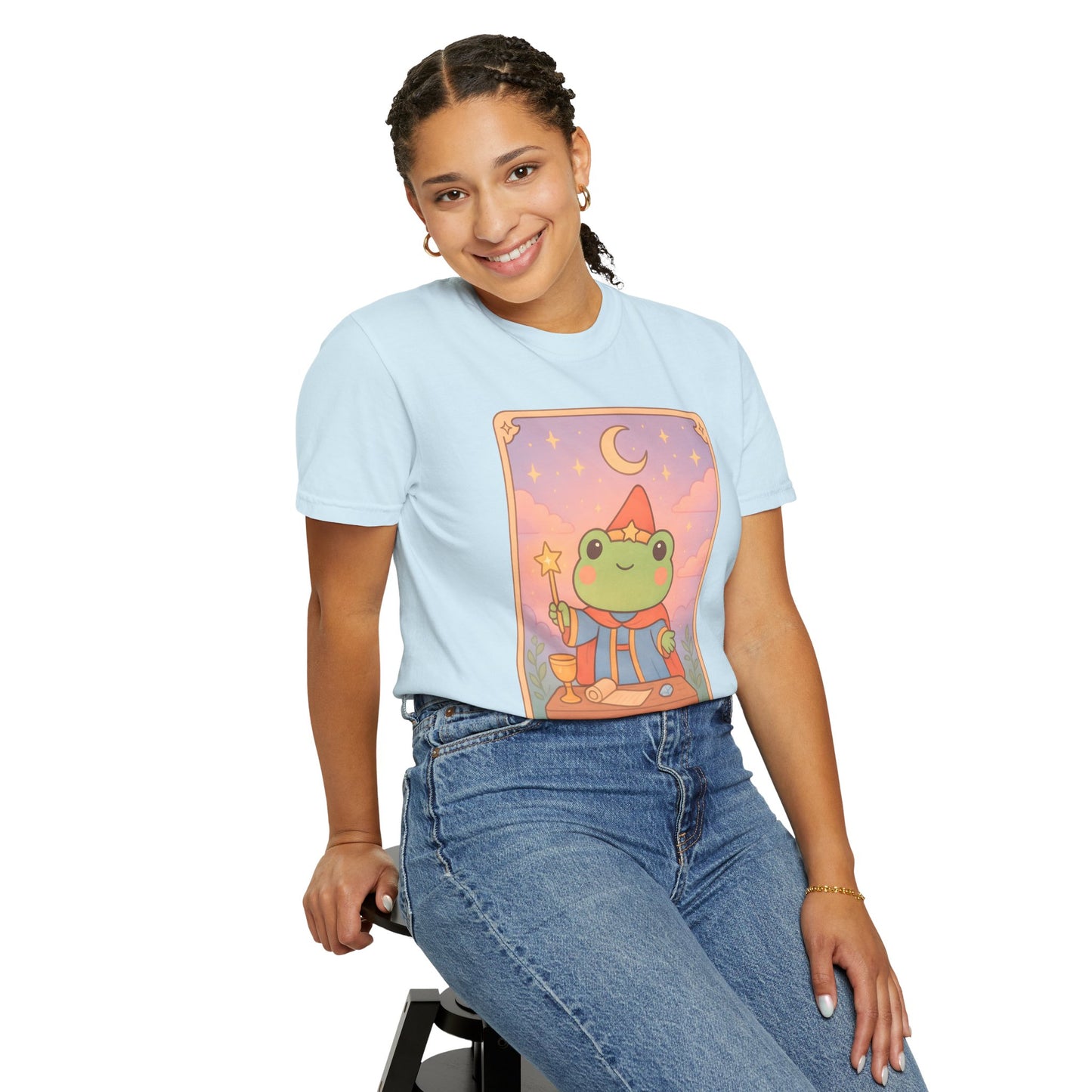 Unisex Garment-Dyed T-Shirt | Adorable Graphic T-shirt | Tarotoads! - “The Magician"