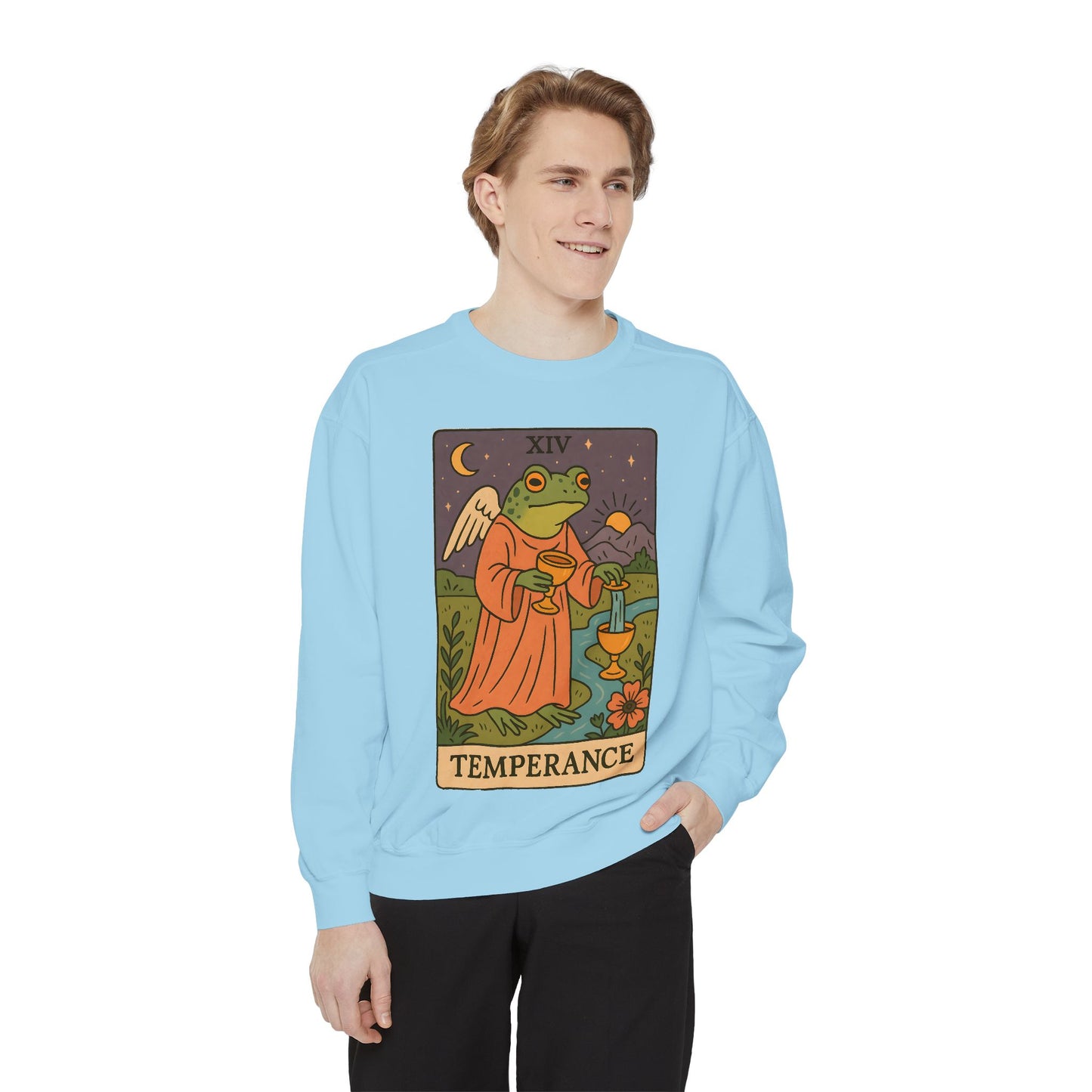 Cozy Tarotoads "Temperance" Unisex Sweatshirt | Adorable Casual Wear, Astrology Apparel, Unique Gift for Tarot Lovers