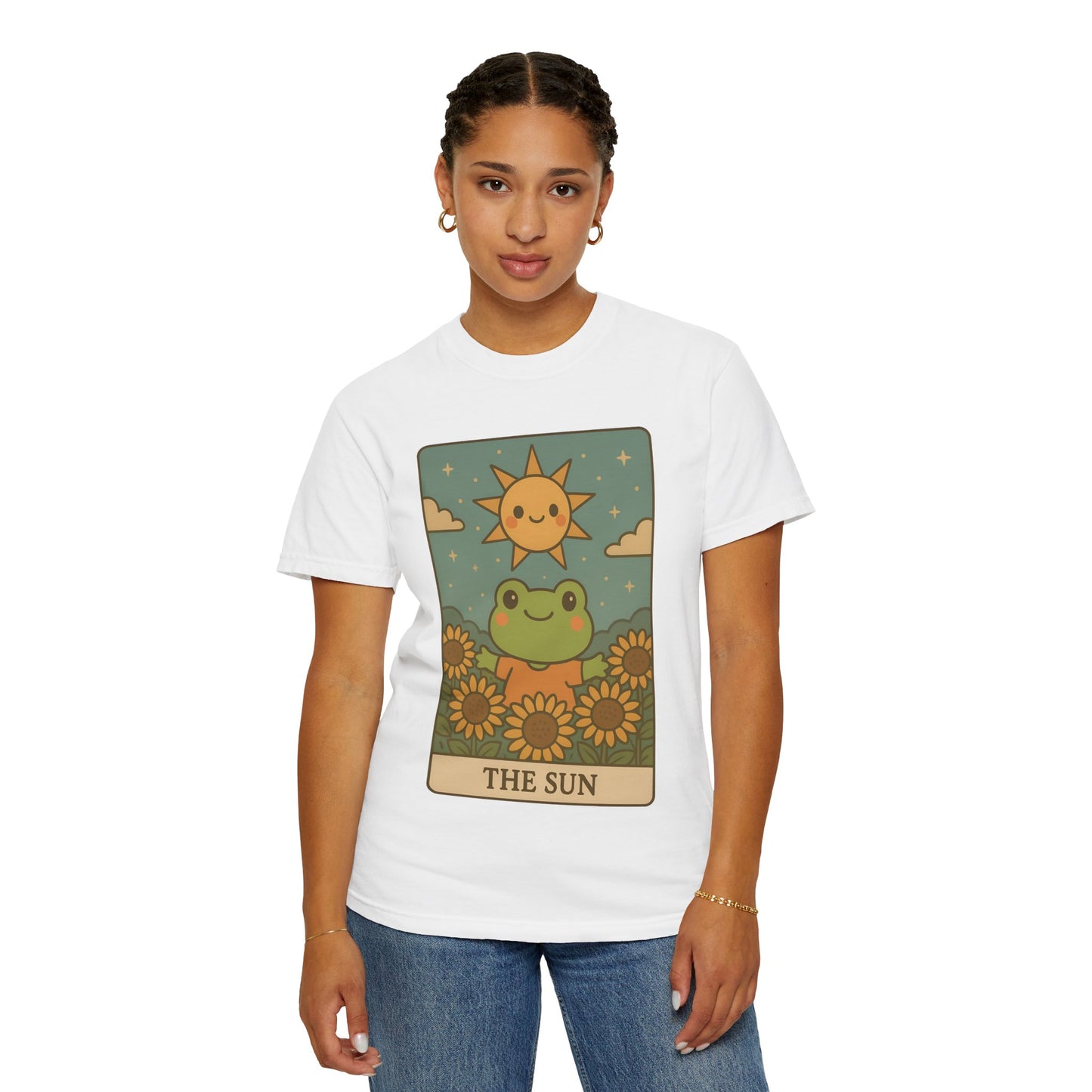 Cute Tarotoads "The Sun" Unisex T-Shirt | Great for Halloween, Warm And Cozy, Great Gift Idea, Astrology Apparel, Unique Tarot Graphic T-Shirt, Good For Cold Weather