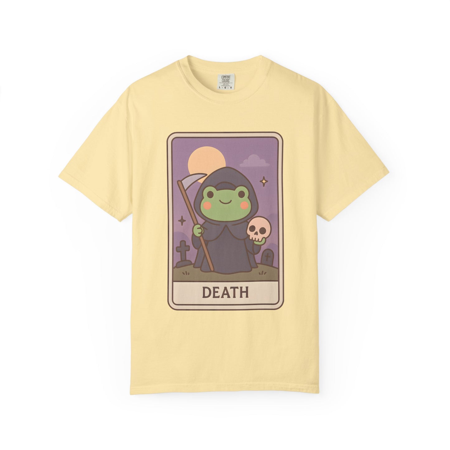 Cute Tarotoads "Death" Unisex T-Shirt | Great for Halloween, Warm And Cozy, Great Gift Idea, Astrology Apparel, Unique Tarot Graphic T-Shirt, Good For Cold Weather