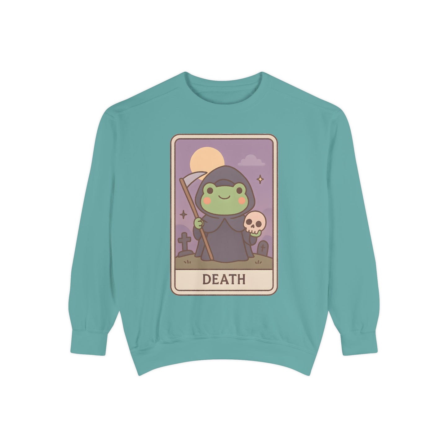 Cozy Tarotoads "Death" Unisex Sweatshirt | Astrology Apparel, Perfect for Halloween, Gift for Friends Family, Great For Frog and Tarot Lovers, Great For Cold Weather