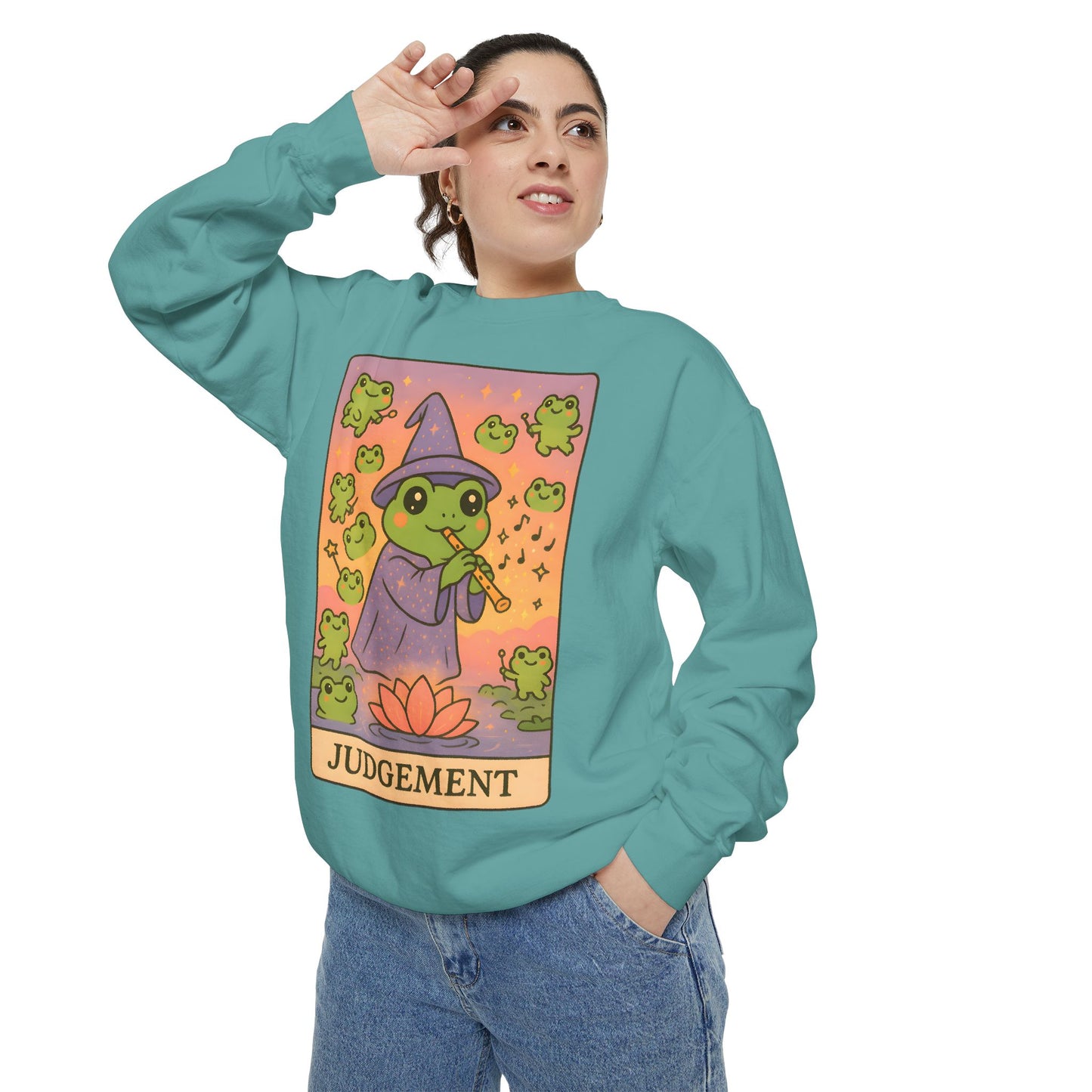Cozy Tarotoads "Judgement" Unisex Sweatshirt | Astrology Apparel, Perfect for Casual Wear, Gift for Friends Family, Great For Frog and Tarot Lovers, Unisex Apparel