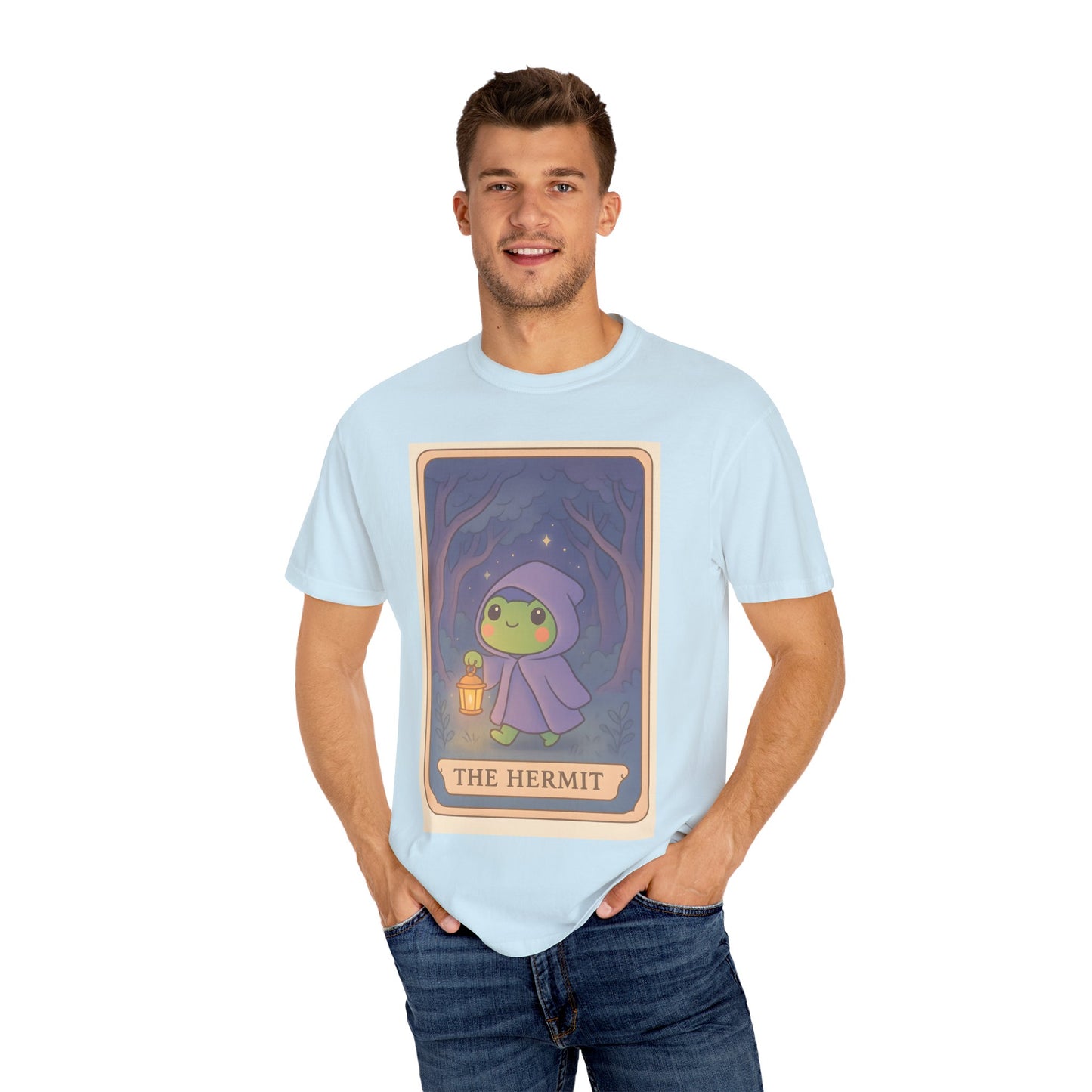 Unisex Garment-Dyed T-Shirt | Adorable Graphic T-shirt | Tarotoads! - “The Hermit"