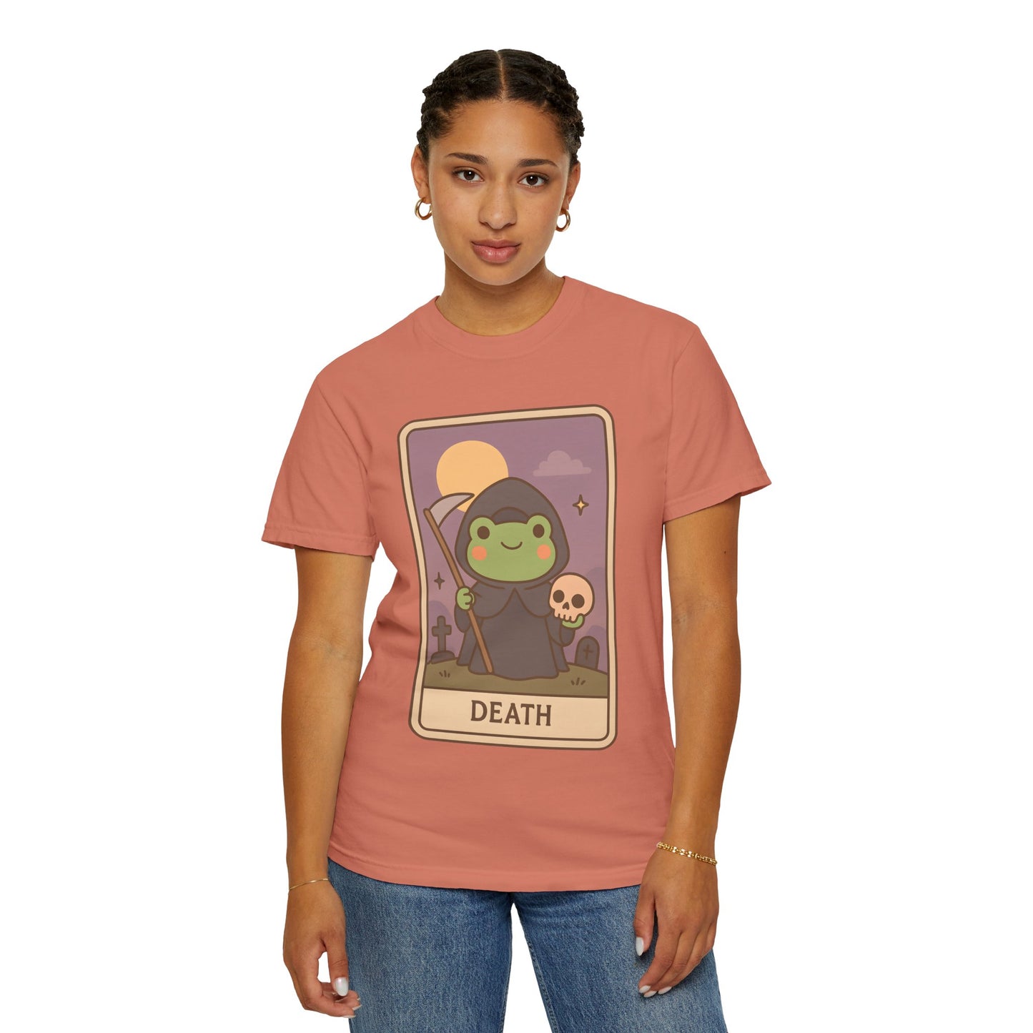 Unisex Garment-Dyed T-Shirt | Adorable Graphic T-shirt | Tarotoads! - “Death"