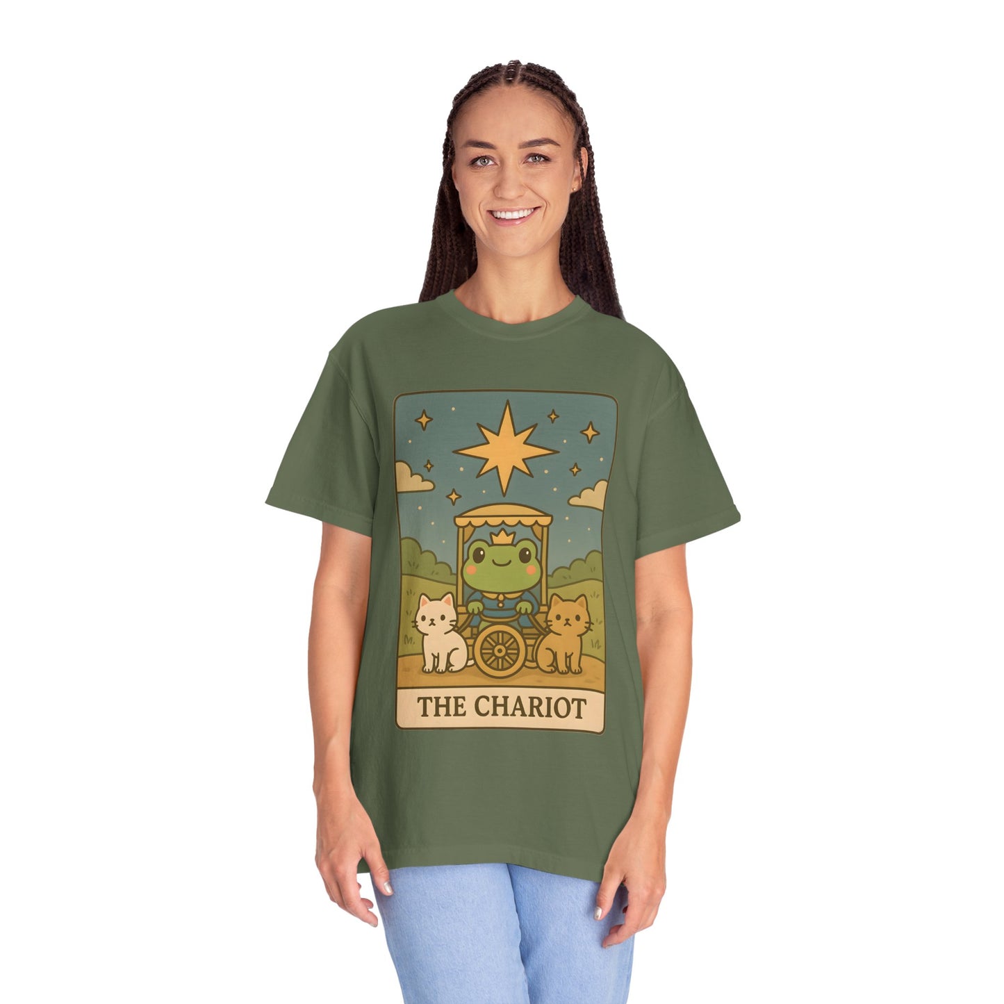 Cute Tarotoads "The Chariot" Unisex T-Shirt | Great for Halloween, Warm And Cozy, Great Gift Idea, Astrology Apparel, Unique Tarot Graphic T-Shirt, Good For Cold Weather