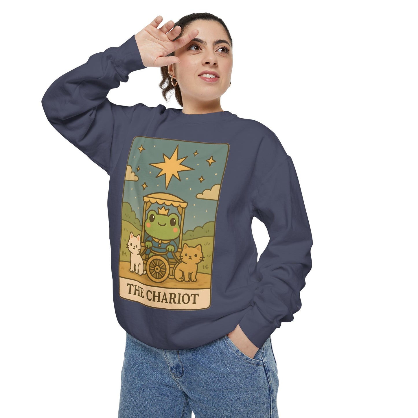 Cozy Tarotoads "The Chariot" Unisex Sweatshirt | Astrology Apparel, Perfect for Halloween, Gift for Friends Family, Great For Frog and Tarot Lovers, Great For Cold Weather