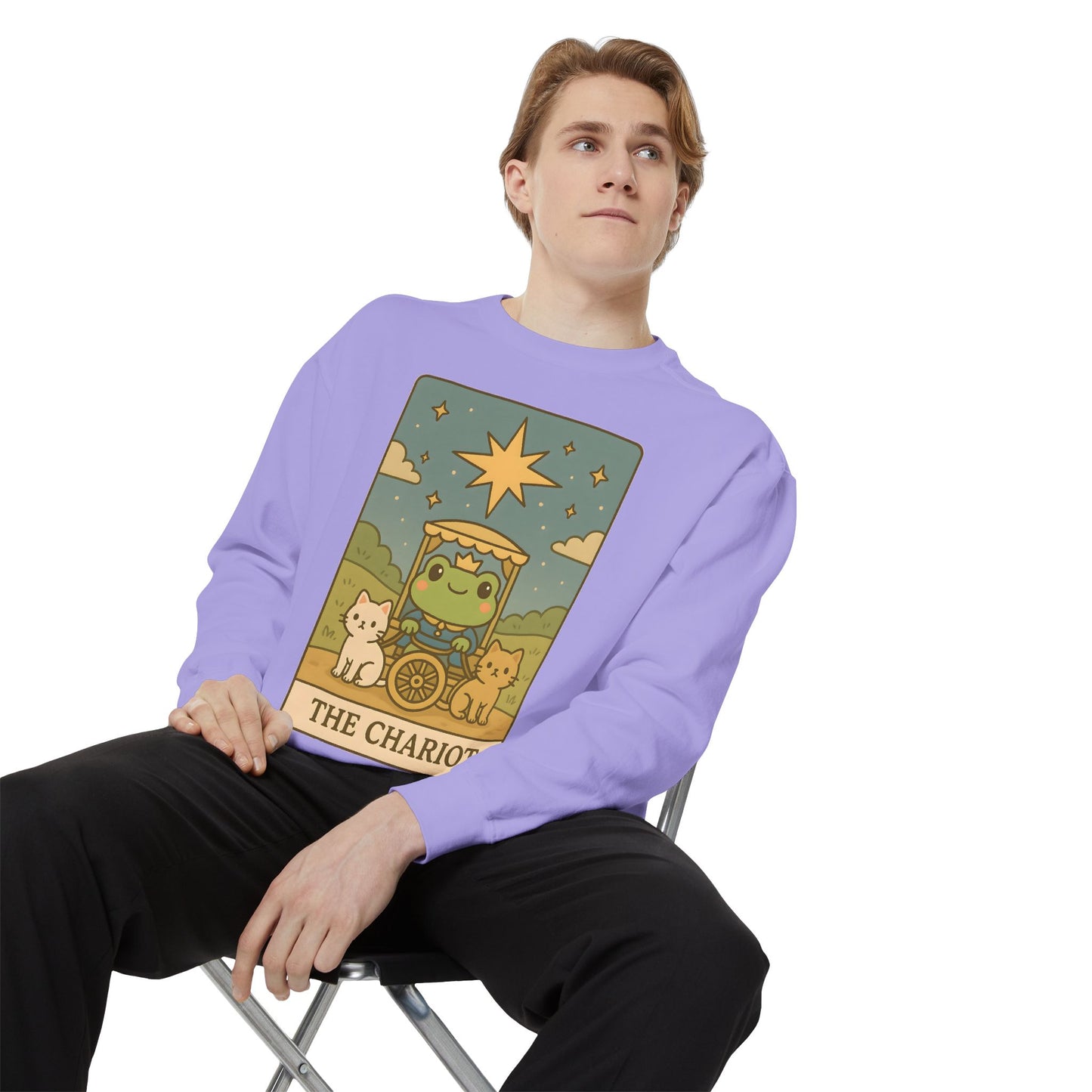 Cozy Tarotoads "The Chariot" Unisex Sweatshirt | Astrology Apparel, Perfect for Halloween, Gift for Friends Family, Great For Frog and Tarot Lovers, Great For Cold Weather