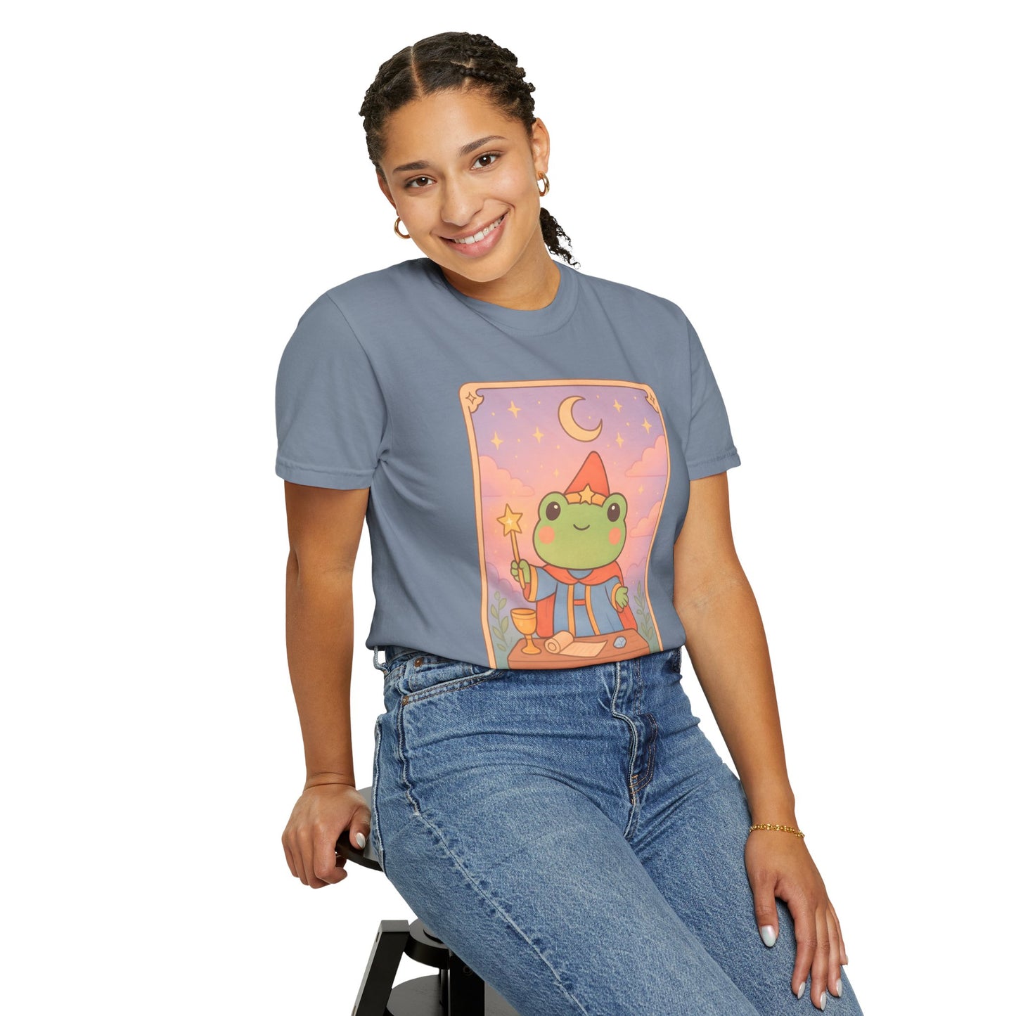 Unisex Garment-Dyed T-Shirt | Adorable Graphic T-shirt | Tarotoads! - “The Magician"