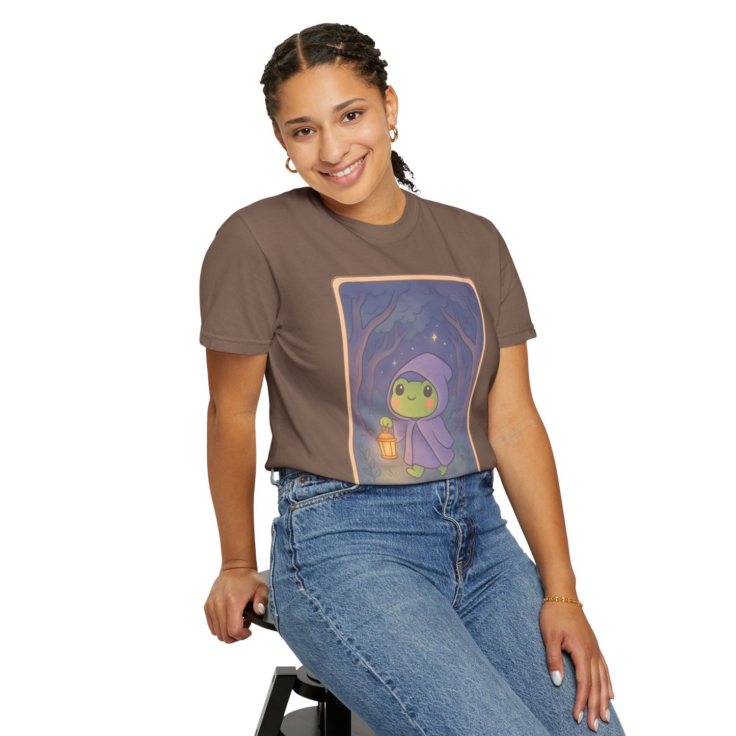 Cute Tarotoads "The Hermit" Unisex T-Shirt | Great for Halloween, Warm And Cozy, Great Gift Idea, Astrology Apparel, Unique Tarot Graphic T-Shirt, Good For Cold Weather