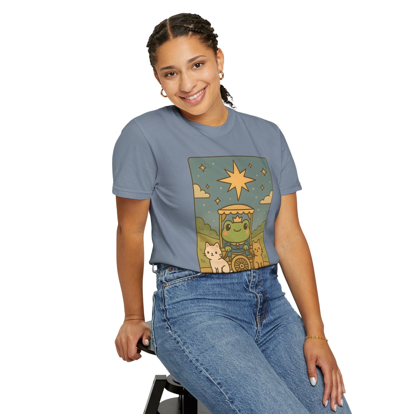 Cute Tarotoads "The Chariot" Unisex T-Shirt | Great for Halloween, Warm And Cozy, Great Gift Idea, Astrology Apparel, Unique Tarot Graphic T-Shirt, Good For Cold Weather