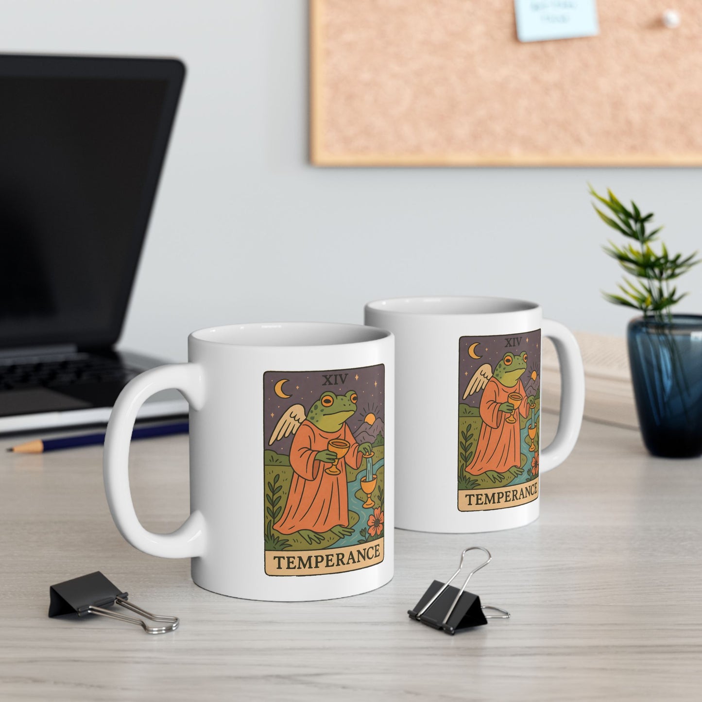 Ceramic Tarotoads! "Temperance" Mug - Embrace Your Journey, Unique Gift for Spiritualists, Mystical Tea and Coffee Lover, Astrology Decor, 11oz and 15oz