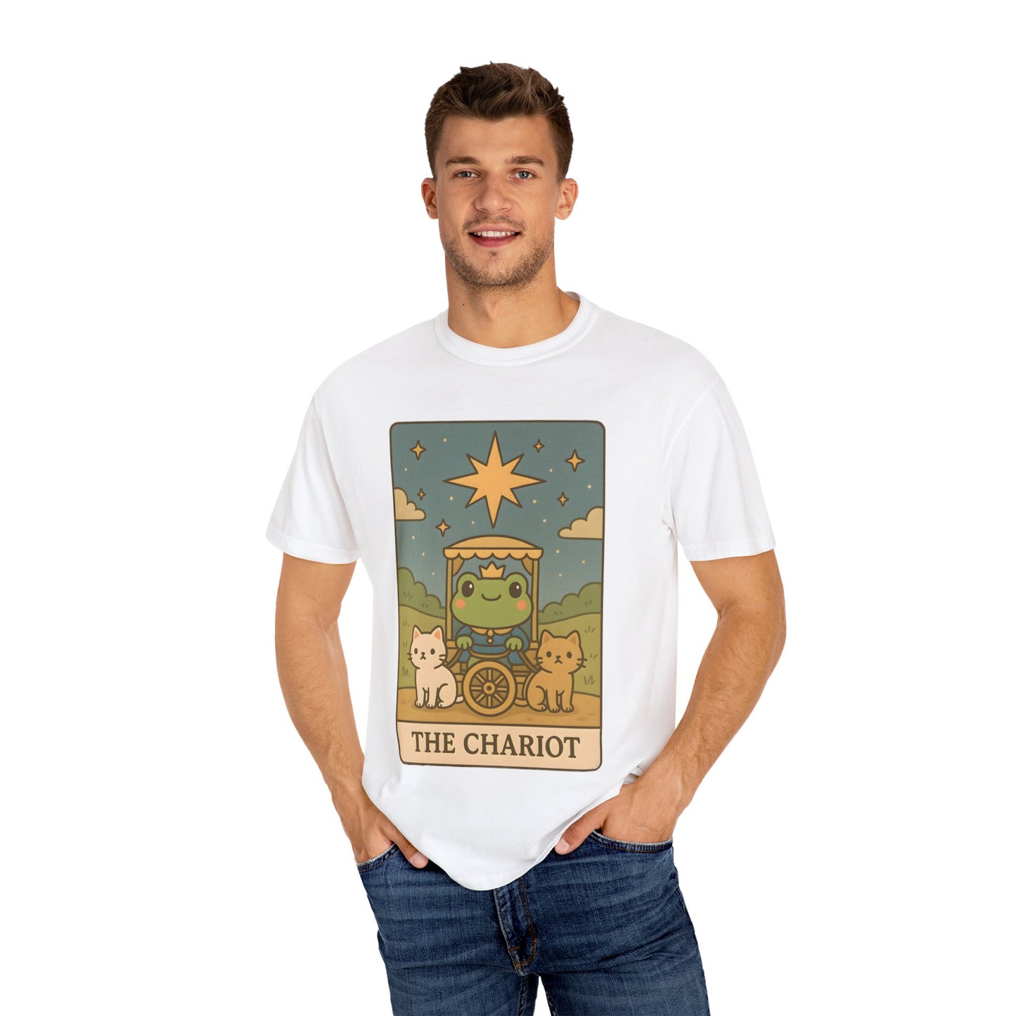 Cute Tarotoads "The Chariot" Unisex T-Shirt | Great for Halloween, Warm And Cozy, Great Gift Idea, Astrology Apparel, Unique Tarot Graphic T-Shirt, Good For Cold Weather