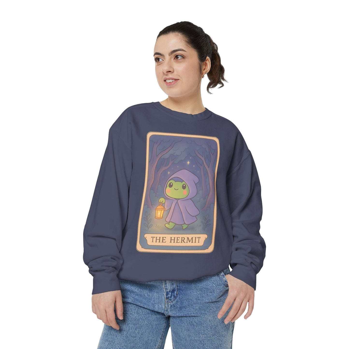 Cozy Tarotoads "The Hermit" Unisex Sweatshirt | Gift for Tarot Lovers, Astrology Apparel, Casual Everyday Wear