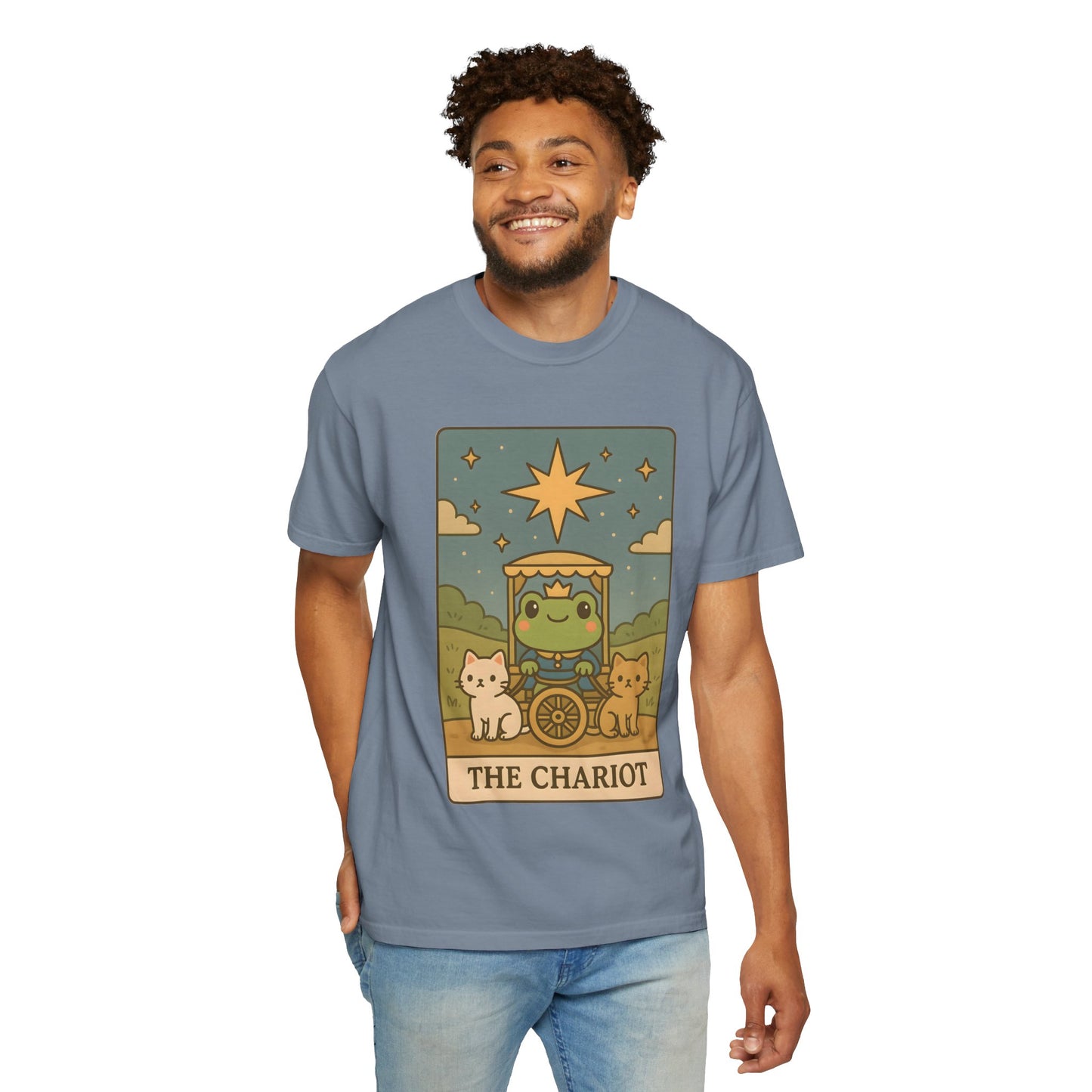 Cute Tarotoads "The Chariot" Unisex T-Shirt | Great for Halloween, Warm And Cozy, Great Gift Idea, Astrology Apparel, Unique Tarot Graphic T-Shirt, Good For Cold Weather