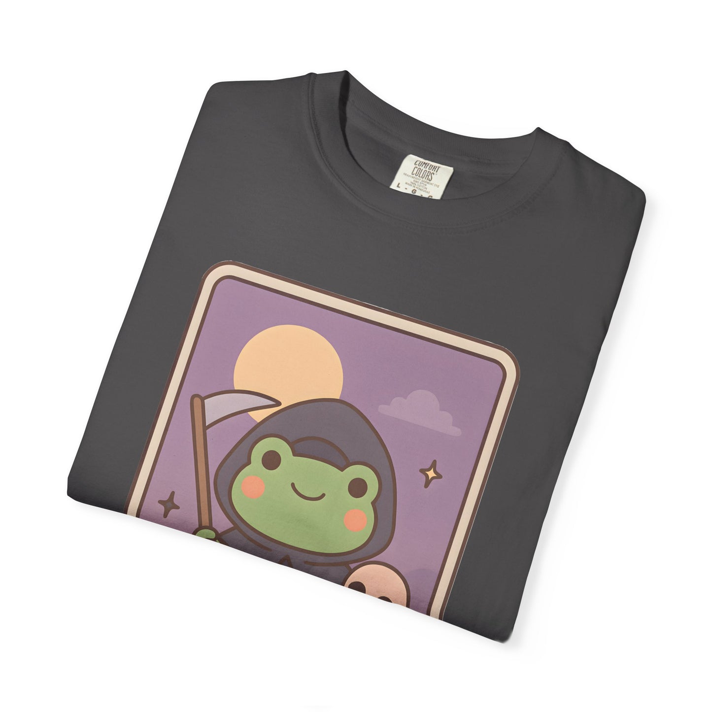 Cute Tarotoads "Death" Unisex T-Shirt | Great for Halloween, Warm And Cozy, Great Gift Idea, Astrology Apparel, Unique Tarot Graphic T-Shirt, Good For Cold Weather