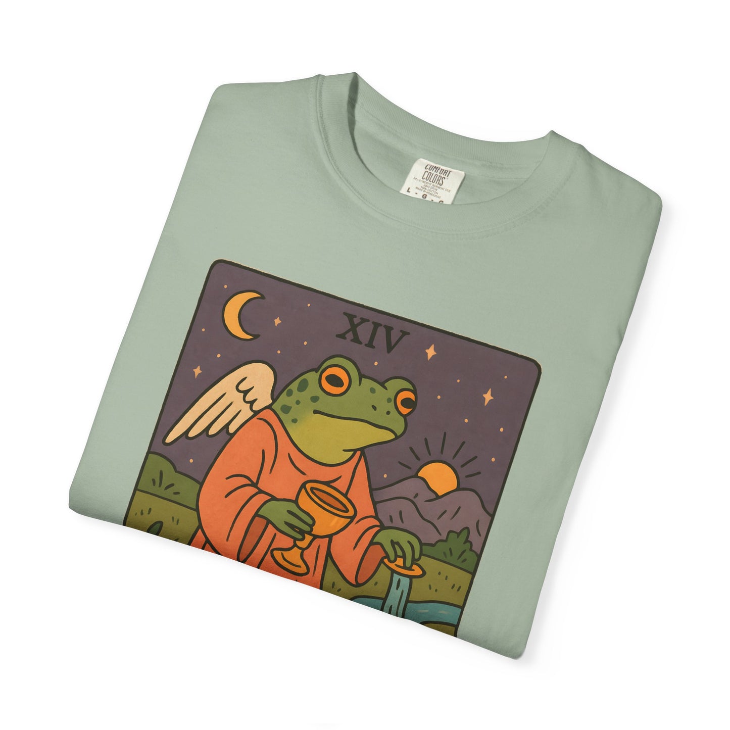 Frog Temperance T-Shirt | Unisex Vintage Style Tee for Nature Lovers, Tarot Fans, Eco-Friendly Gift, Bohemian Apparel, Casual Wear