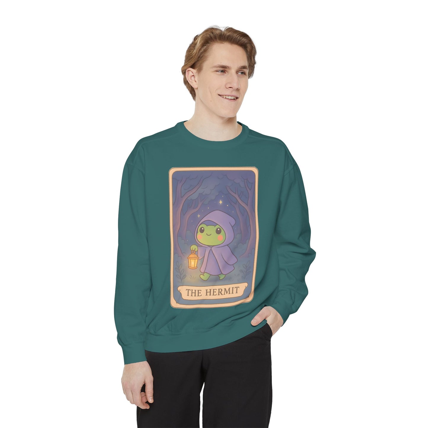 Cozy Tarotoads "The Hermit" Unisex Sweatshirt | Gift for Tarot Lovers, Astrology Apparel, Casual Everyday Wear
